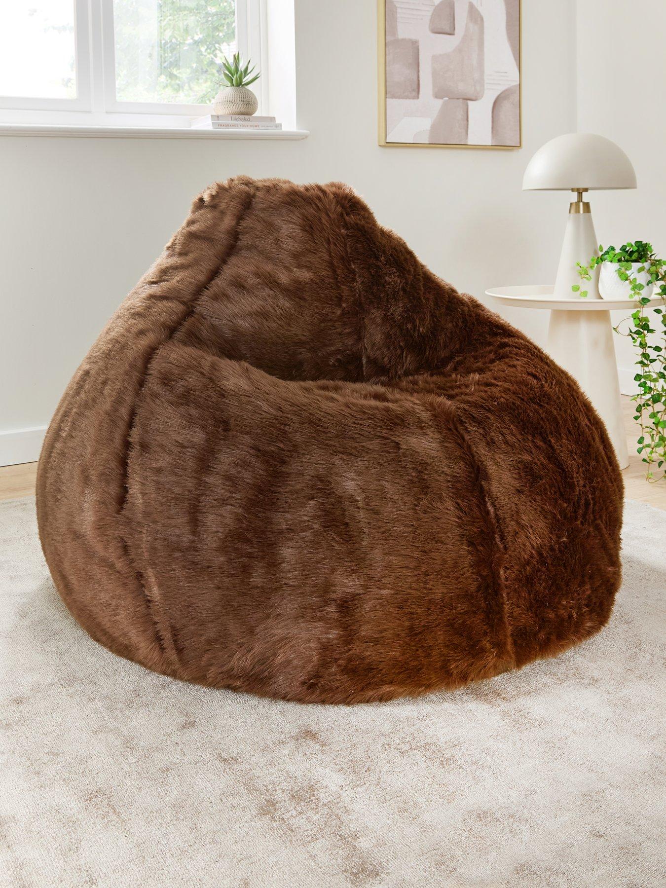 KAIKOO Xl Fur Areya Drum Beanbag- Chocolate