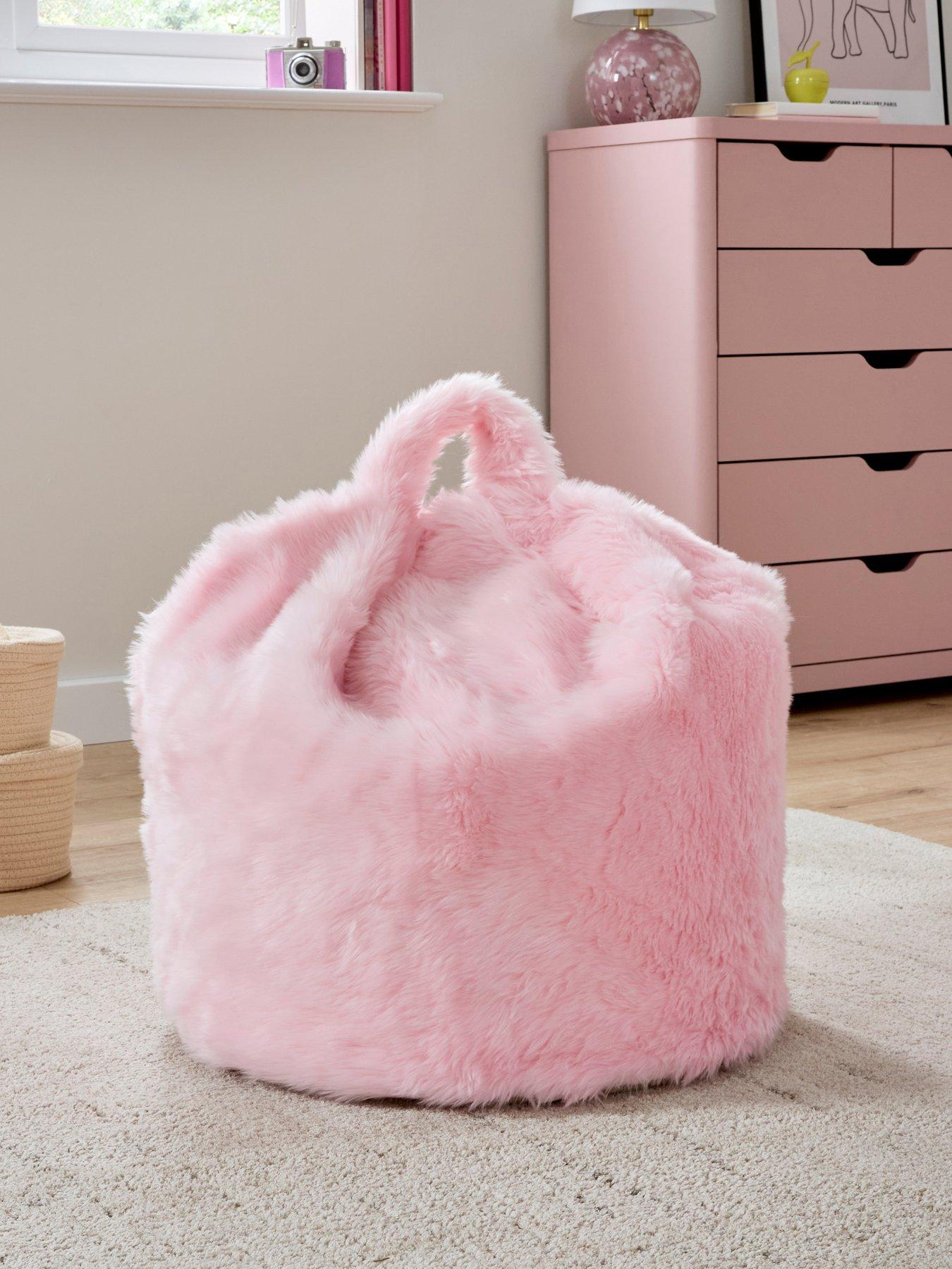 KAIKOO Kids Fluffy Beanbag- Pink
