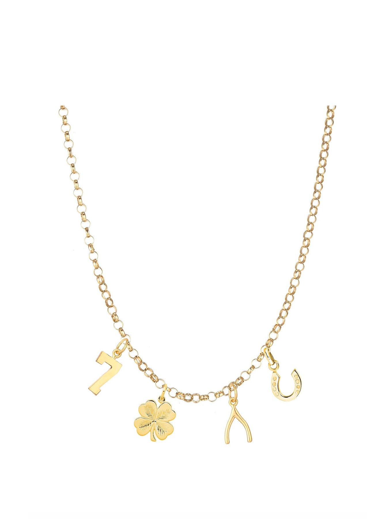 undefined Gold Plated Sterling Silver Lucky Charm Necklace