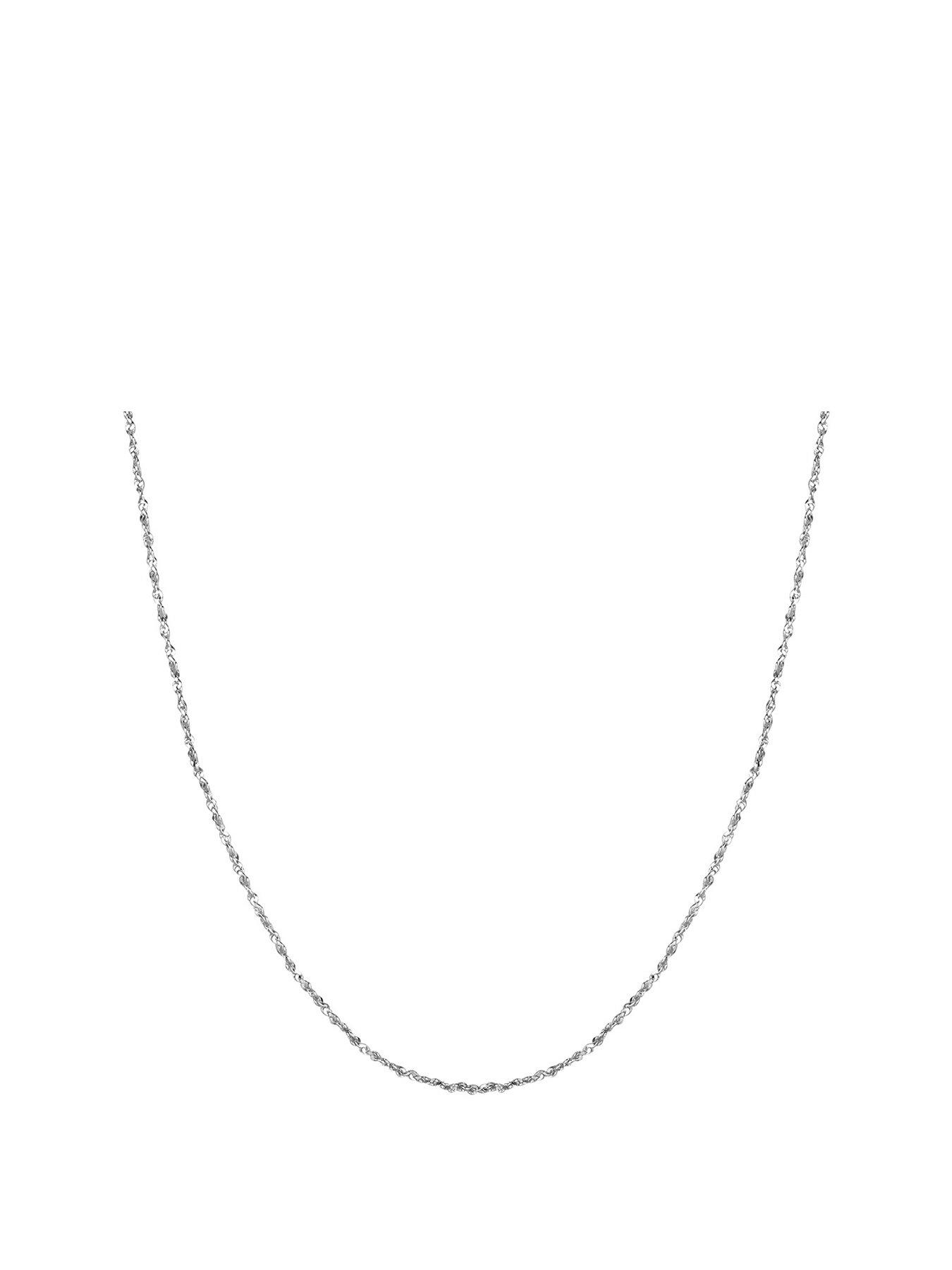 The Love Collection Sterling Silver Twisted Serpentine Necklace Chain