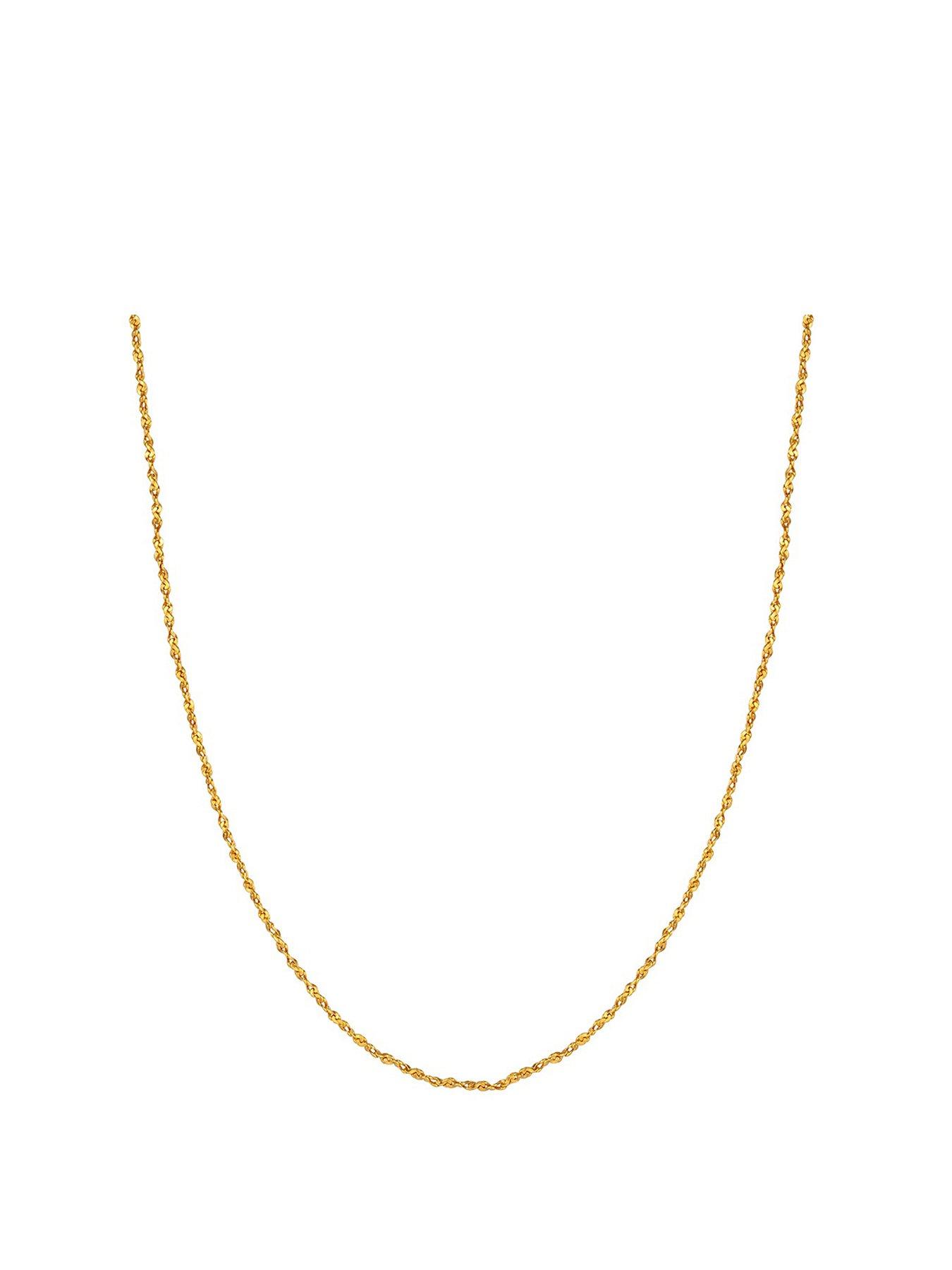 undefined Gold Plated Sterling Silver Twisted Serpentine Necklace Chain