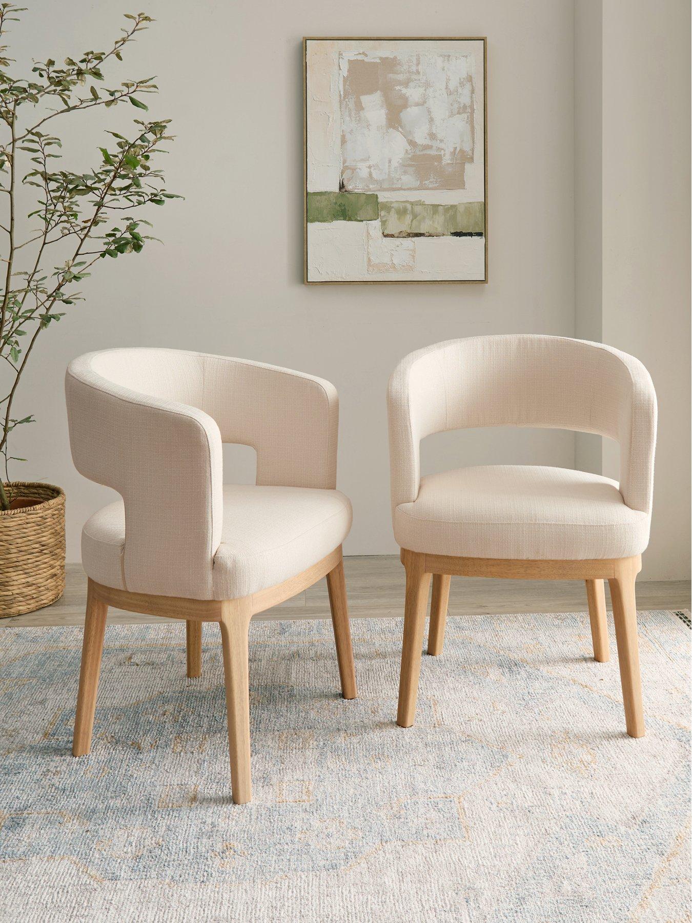 Michelle Keegan Home Lindley Pair Of Dining Chairs - Natural/Oak - FSC® Certified