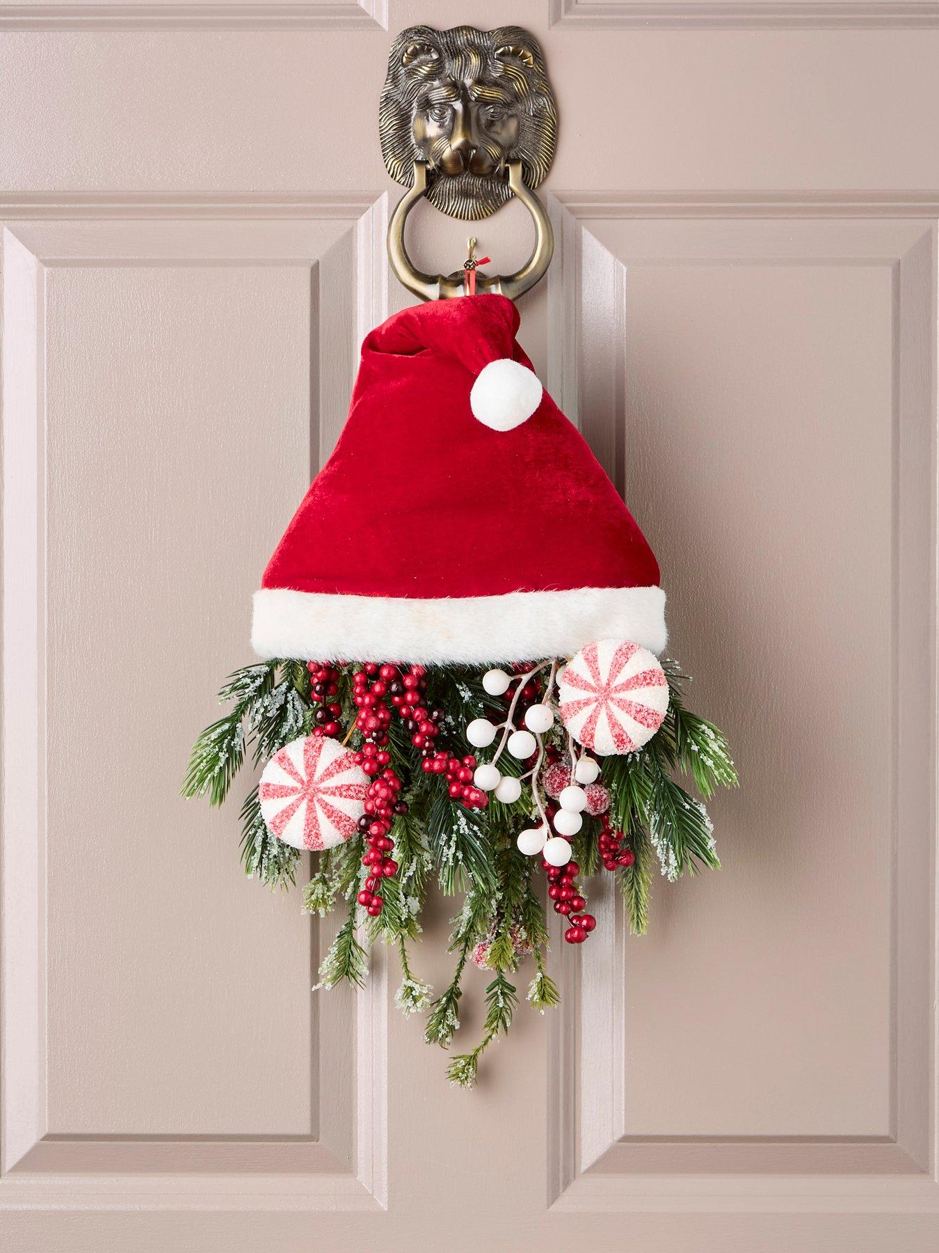 Very Home Santa Hat Christmas Wreath - 60 cm