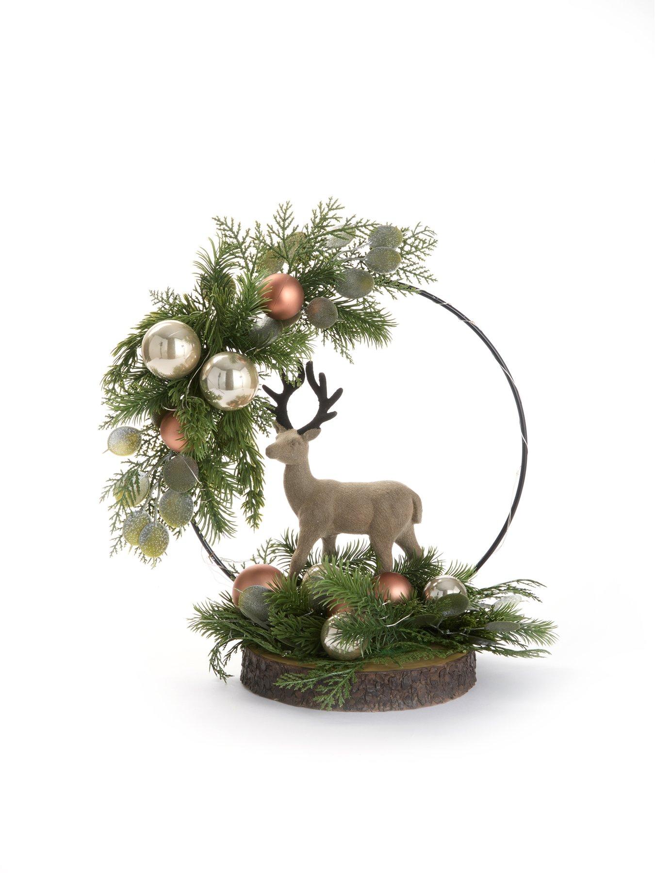 Image 2 of 5 of Very Home Stag In Hoop Lit Table Top Christmas&nbsp;Decoration