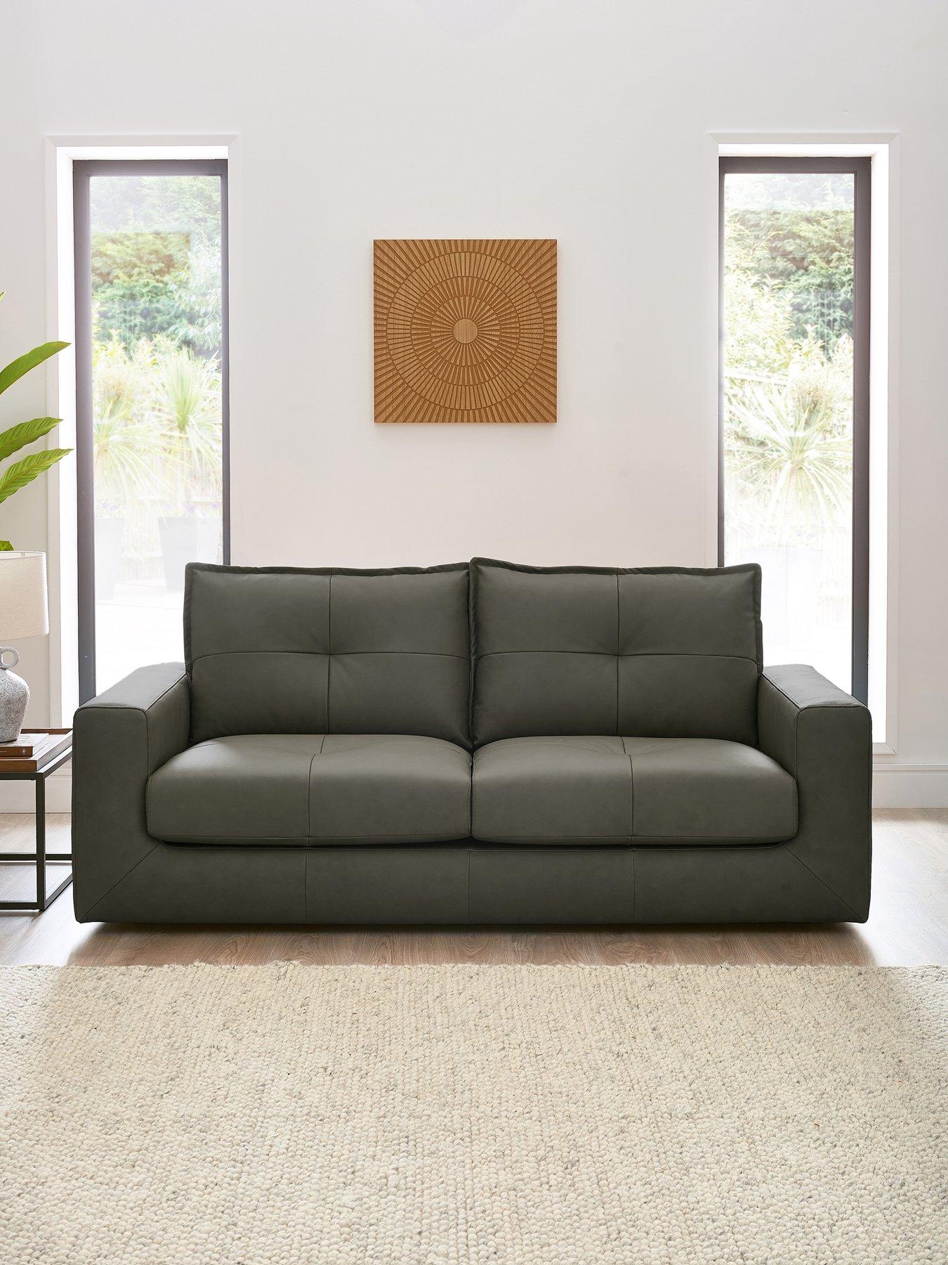 The Very Collection Tribeca Italian Leather 3 Seater Sofa - FSC® Certified