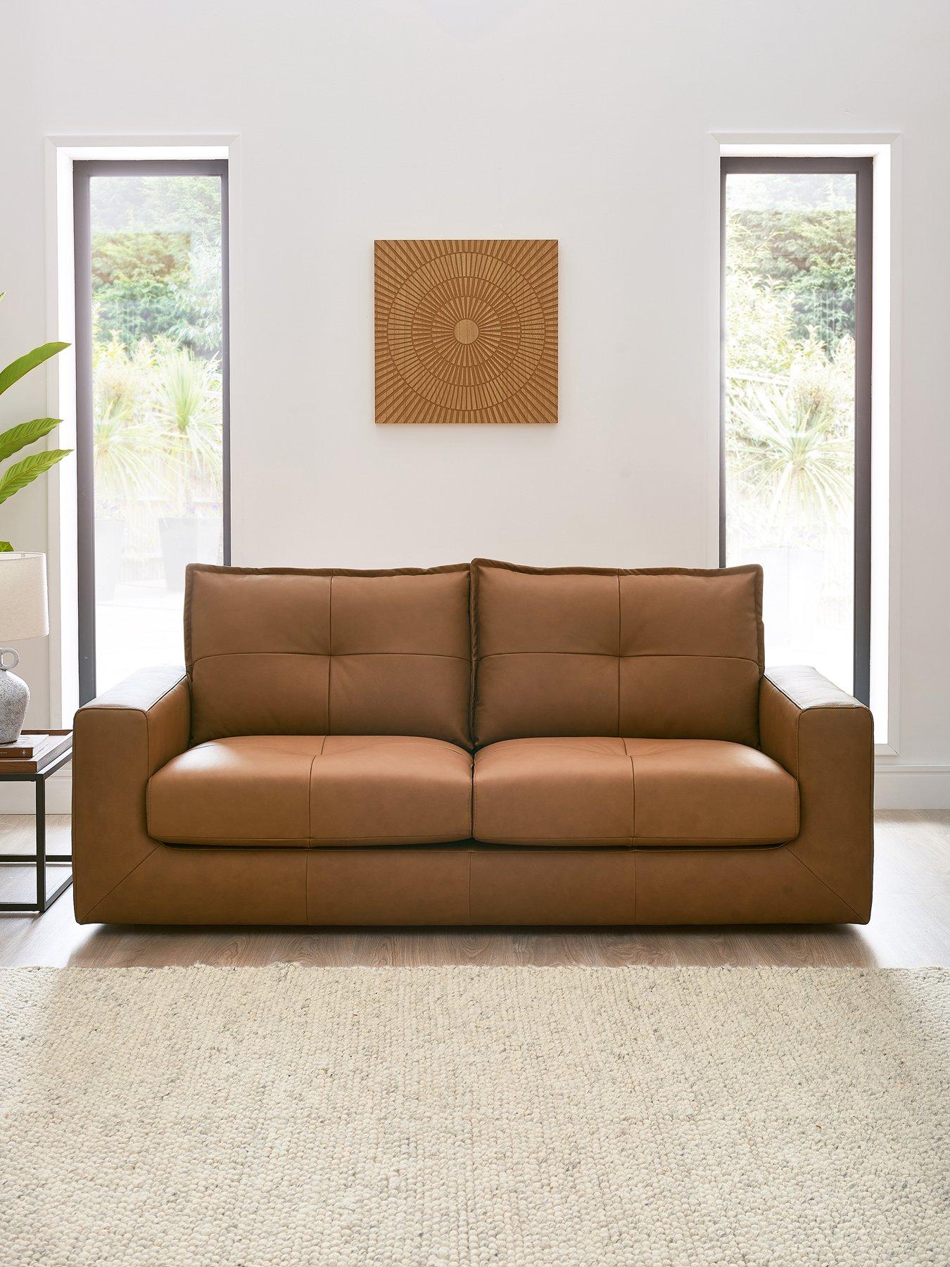 undefined Tribeca 3 Seater Leather Sofa