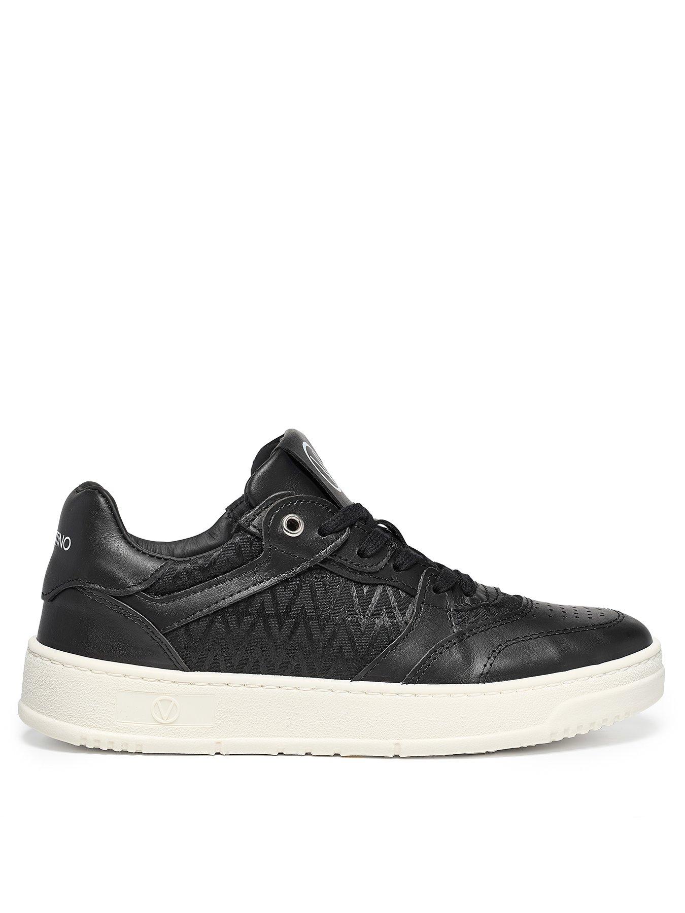 Image 1 of 7 of Valentino Plutone Lace-Up Trainers - Black