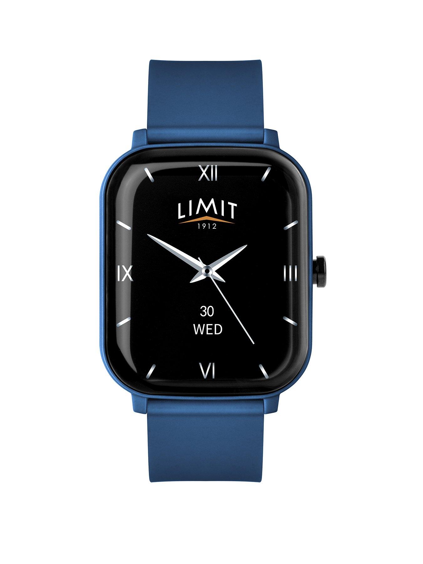 undefined Limit  37mm Unisex Rectangular Dark Blue Analogue Watch with Dark Blue Strap