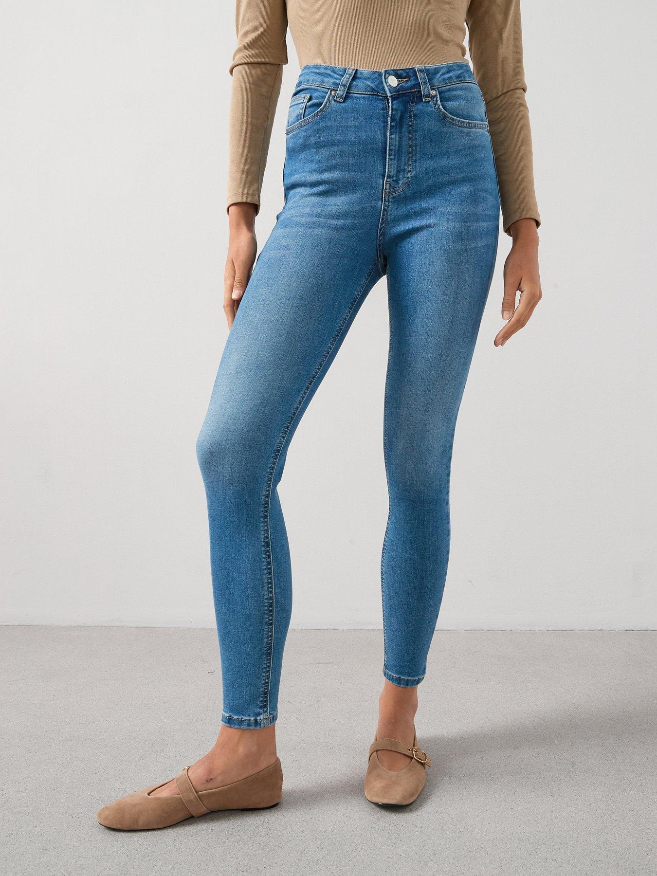V by Very High Waist Authentic Skinny Jeans - Mid Wash