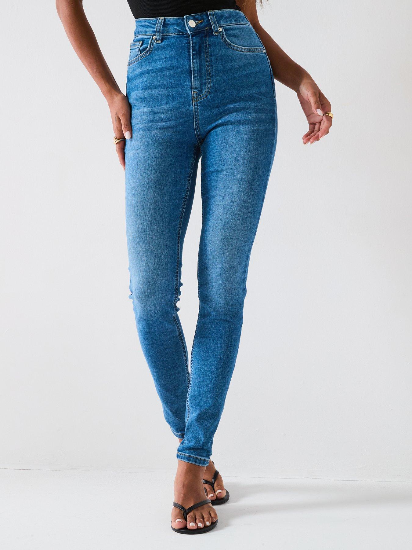 undefined High Waist Authentic Skinny Jeans - Mid Wash