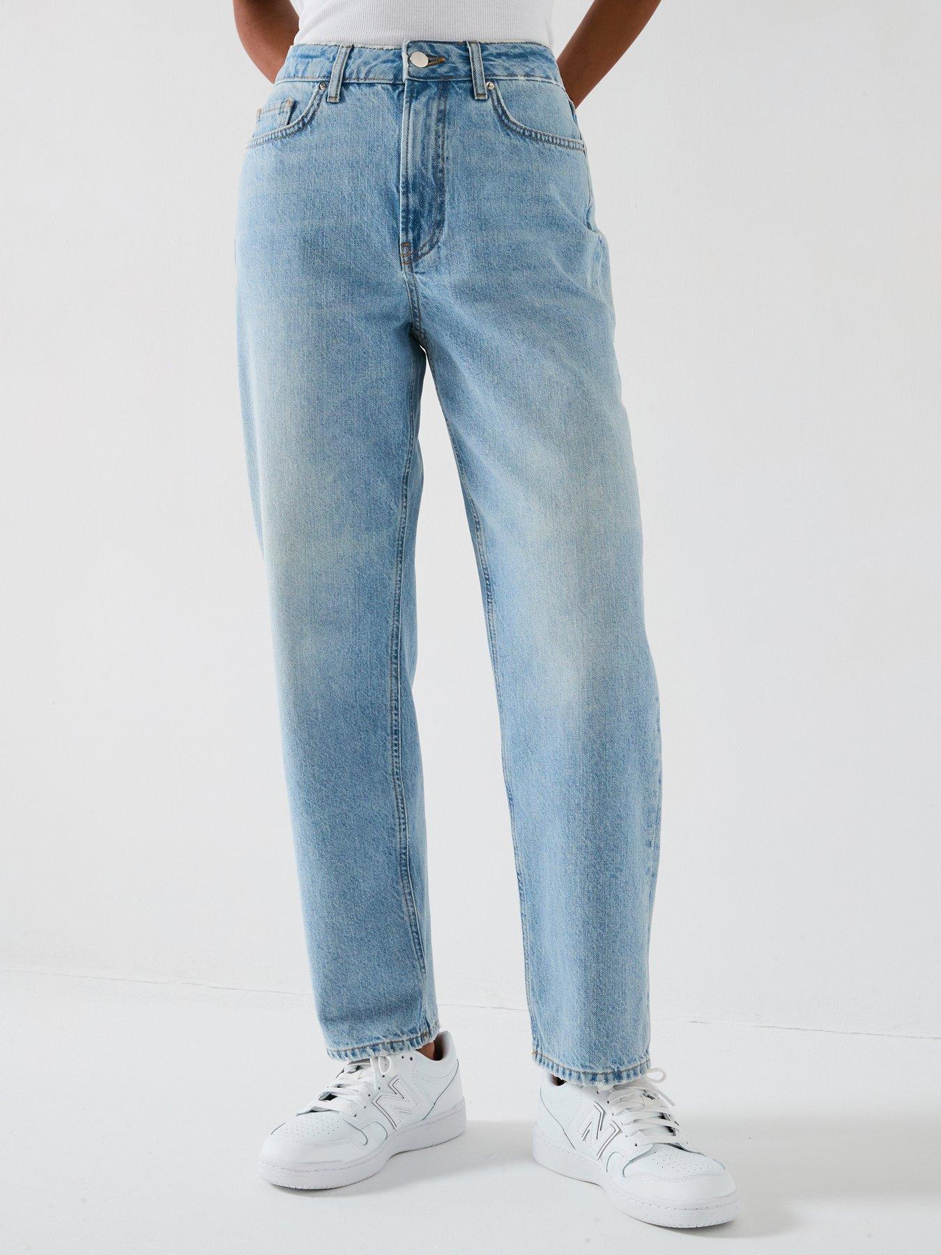 Washed High Waist Boyfriend Jeans