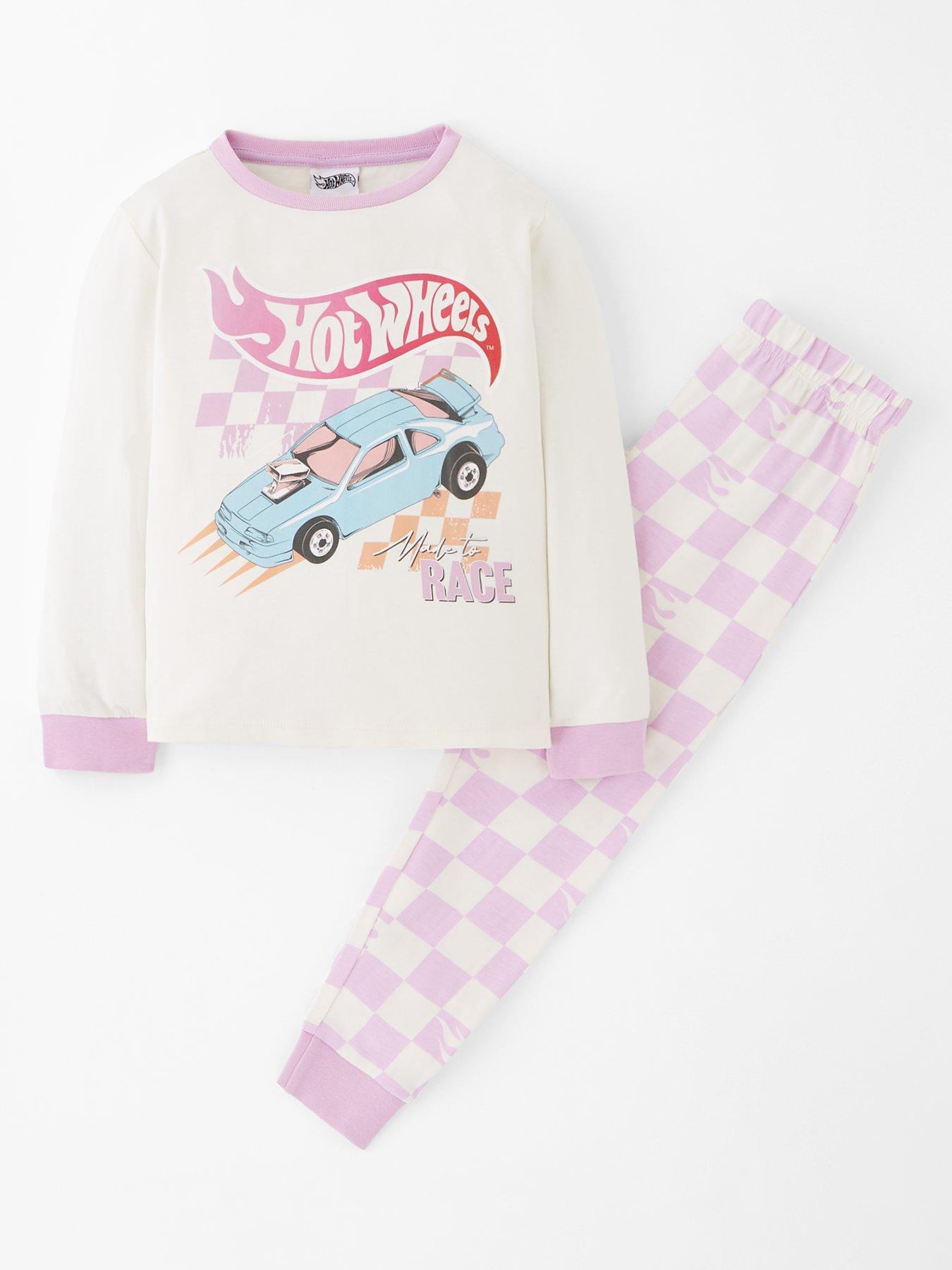 Image 1 of 4 of Hot Wheels Girls Long Sleeve Pyjama Set - Purple