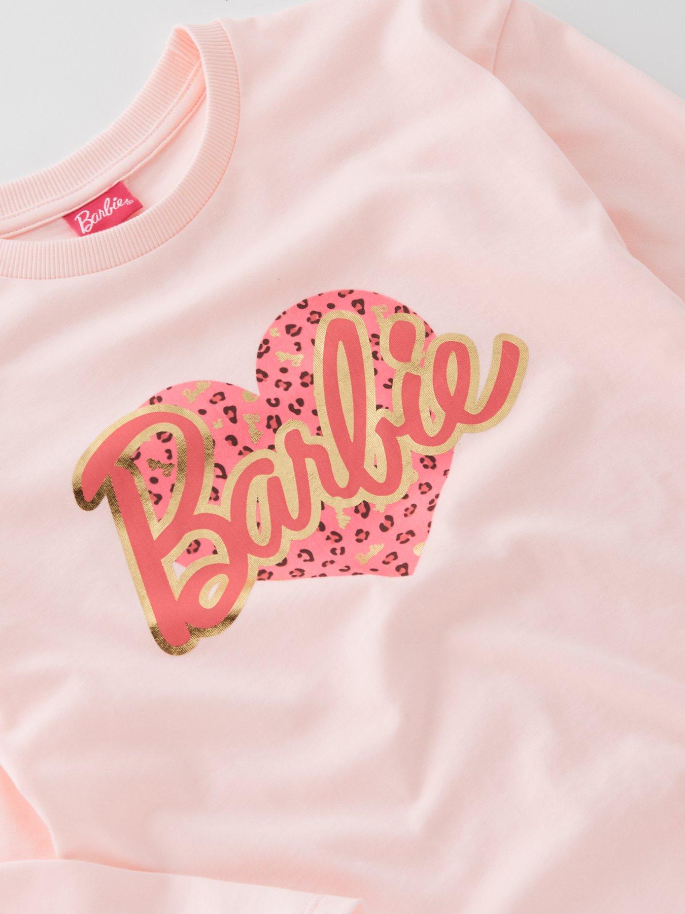 Image 3 of 4 of Barbie Leopard Heart Long Sleeve T-Shirt - Cream