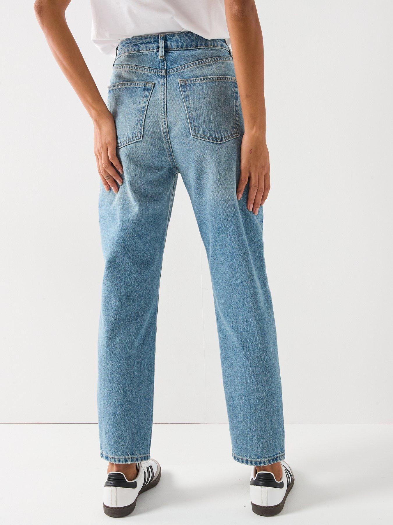 Image 2 of 6 of V by Very Double Waistband Mom Jeans - Mid Wash