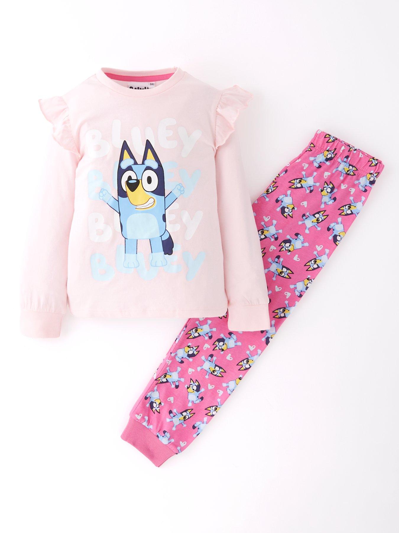 Bluey Frill Long Sleeve Pyjama Set - Pink