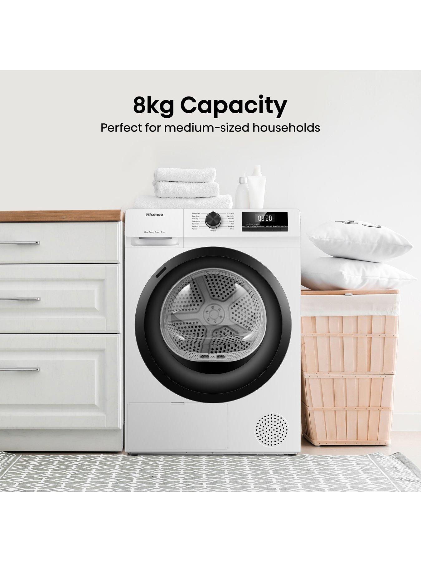 Image 3 of 7 of Hisense 1 Series DH1Q802BW2 8 kg Heat Pump Tumble Dryer - White