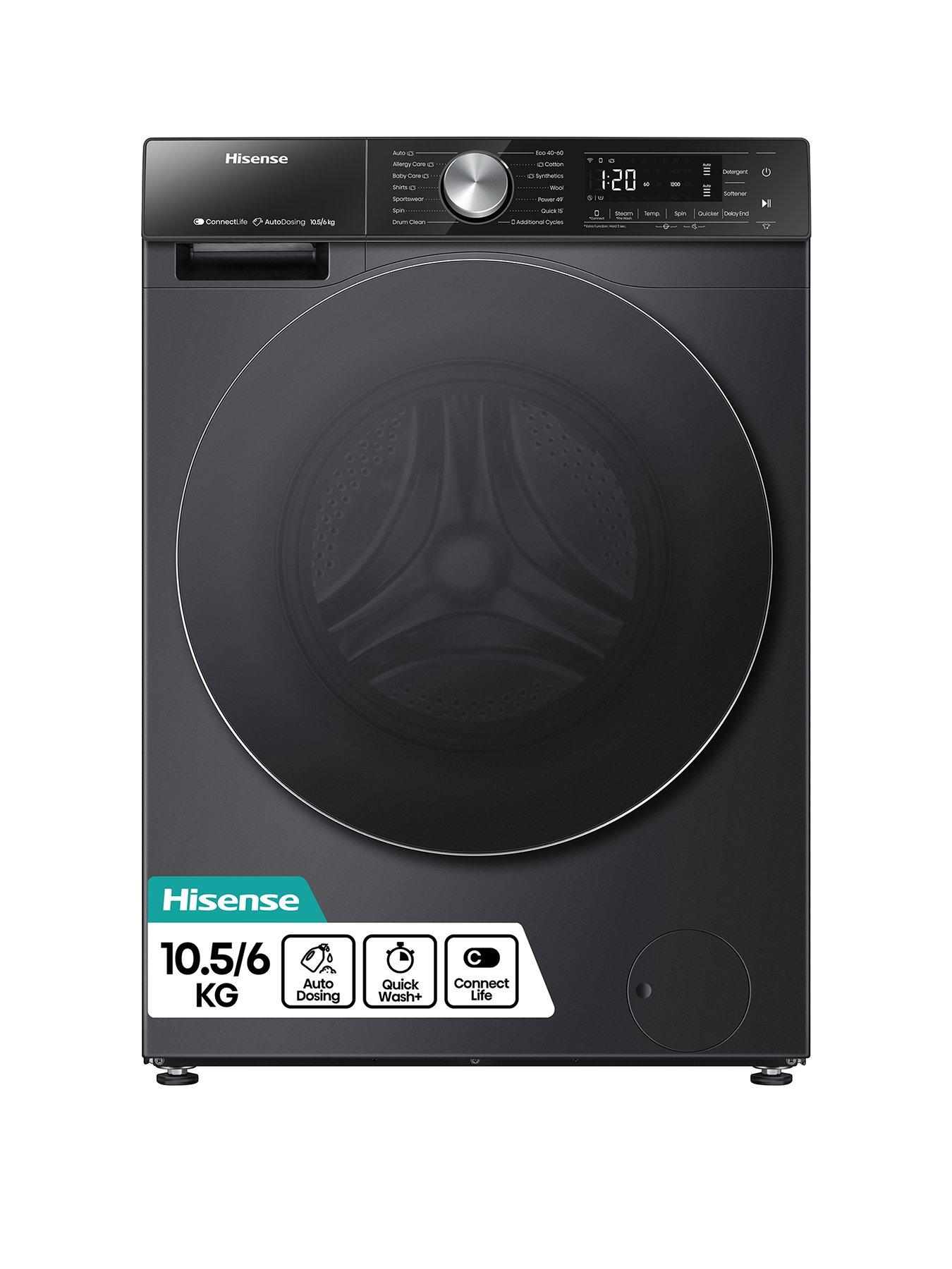 Image 1 of 7 of Hisense 5S Series Auto Dosing WD5S1045BB WiFi-enabled 10.5 kg Washer Dryer - Black