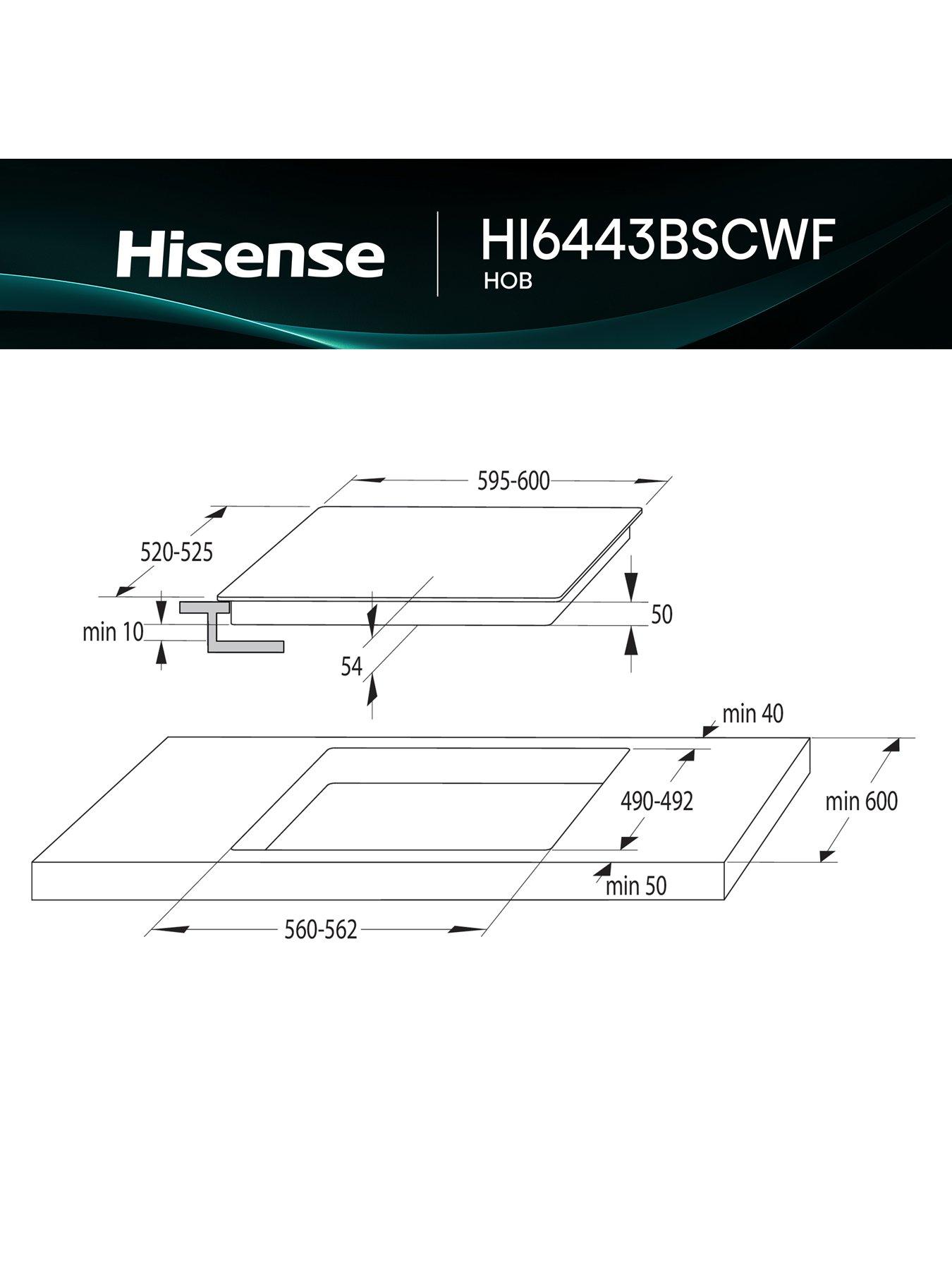 Image 5 of 8 of Hisense Hi8 HI6443BSCWF 60cm Induction Hob with Area Flex - Black