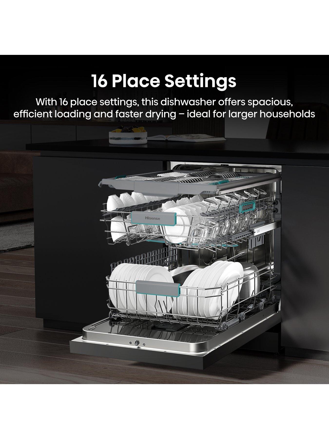 Image 3 of 7 of Hisense HS663A90BXUK Full Size 16-Place A Rated&nbsp;Freestanding Dishwasher - Black Inox