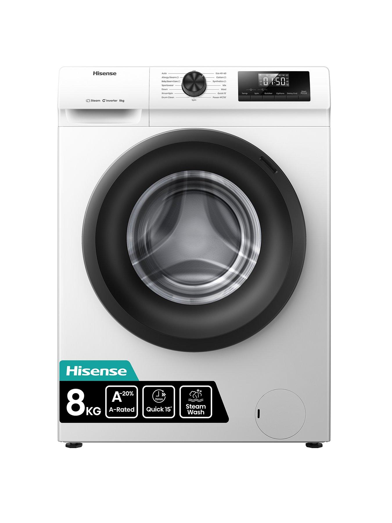 Hisense 1 Series Steam WF1Q8041BW 8 kg 1400 Spin Washing Machine - White