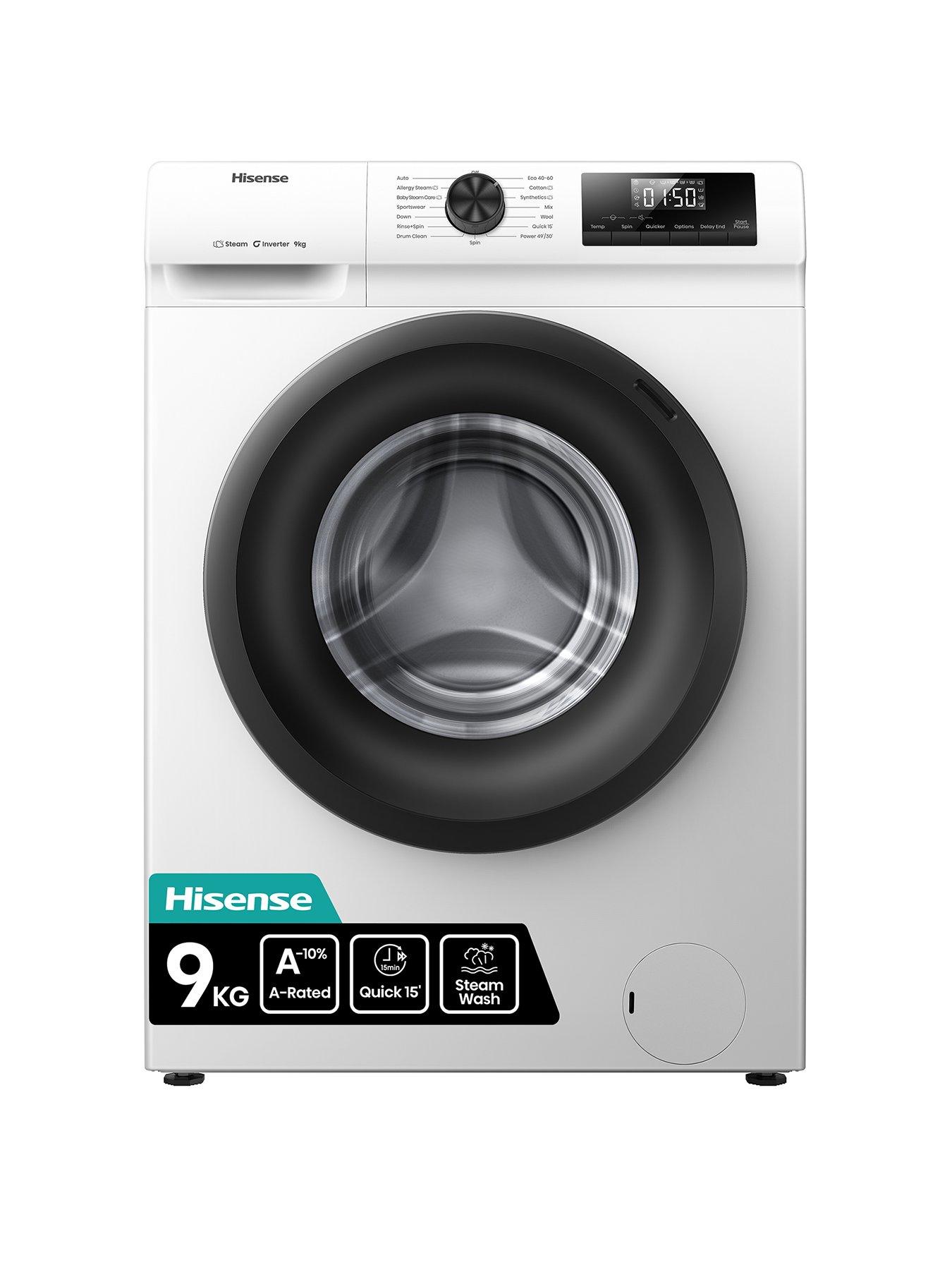 Image 1 of 7 of Hisense 1 Series Steam WF1Q9041BW 9 kg Steam 1400 Spin Washing Machine - White