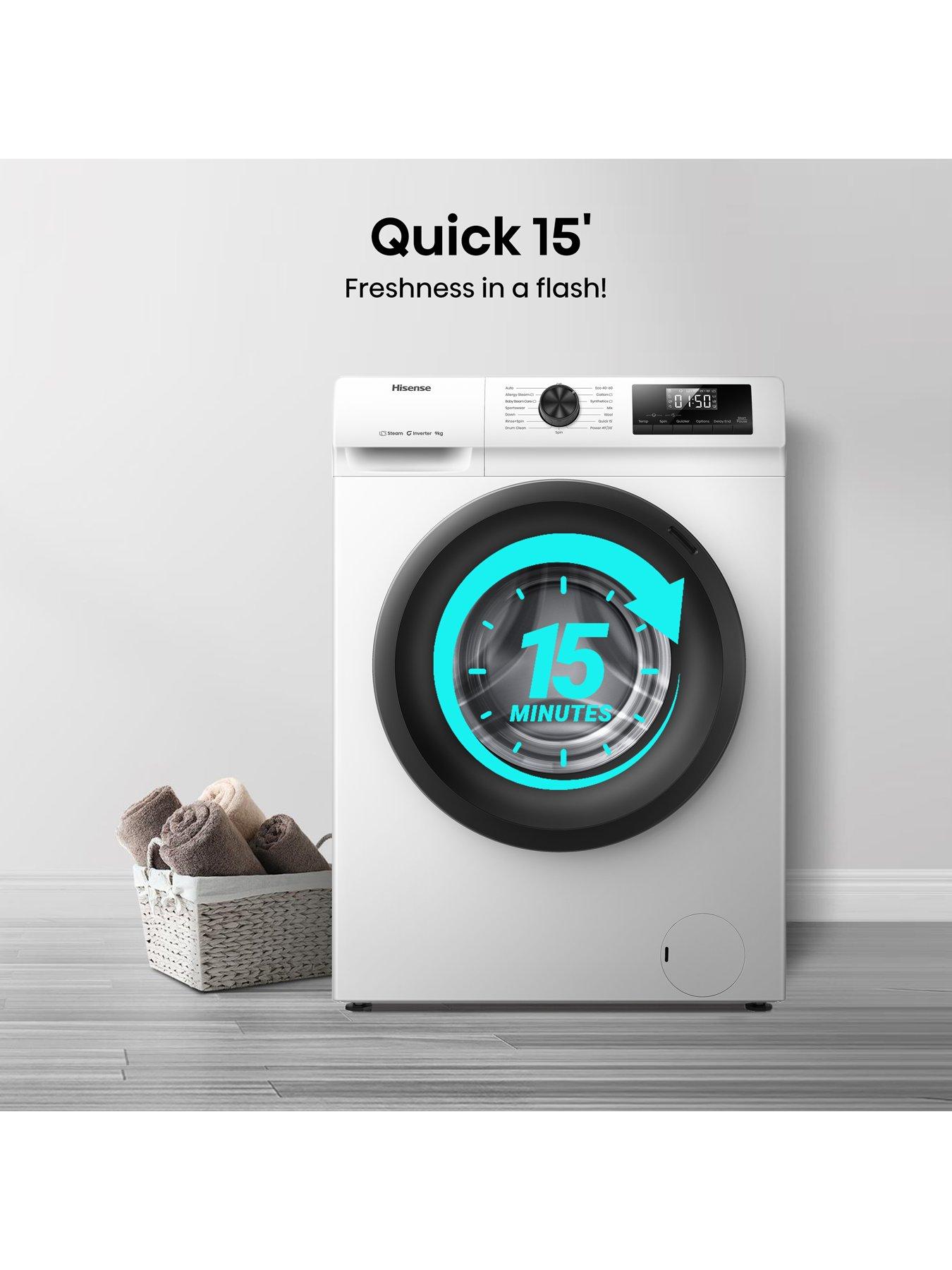 Image 4 of 7 of Hisense 1 Series Steam WF1Q9041BW 9 kg Steam 1400 Spin Washing Machine - White