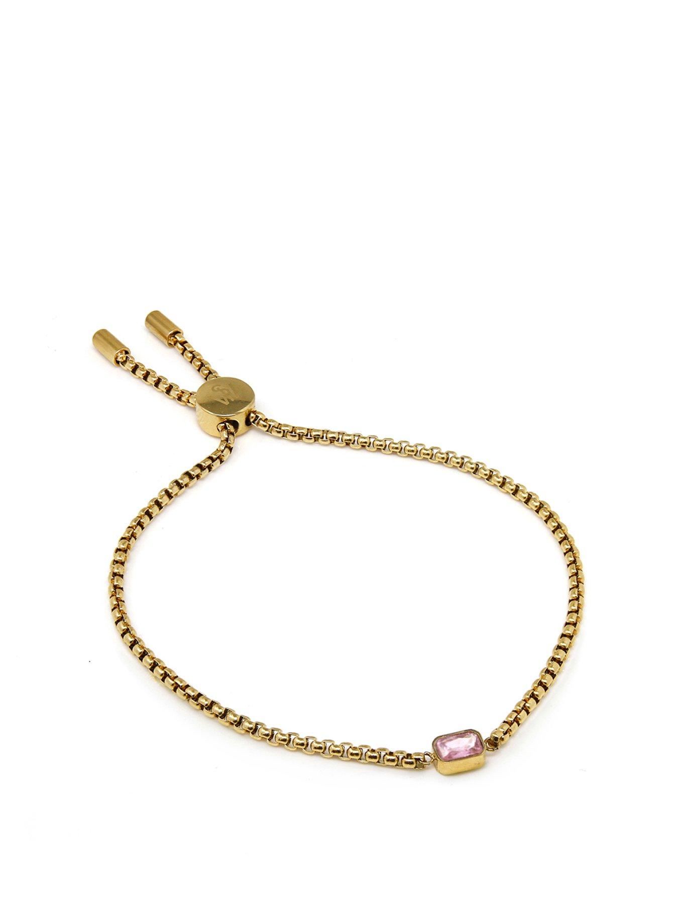 Say It With Children's Birthstone Bracelet - Yellow Gold January-December