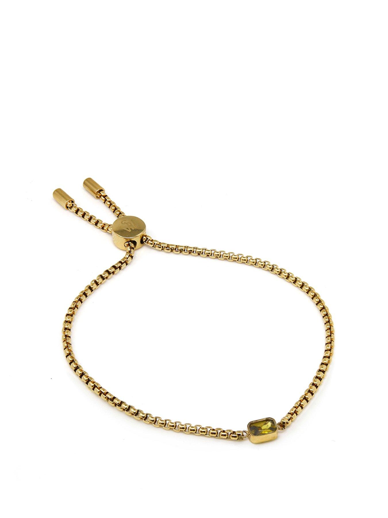 Say It With Children's Birthstone Bracelet - Yellow Gold January-December