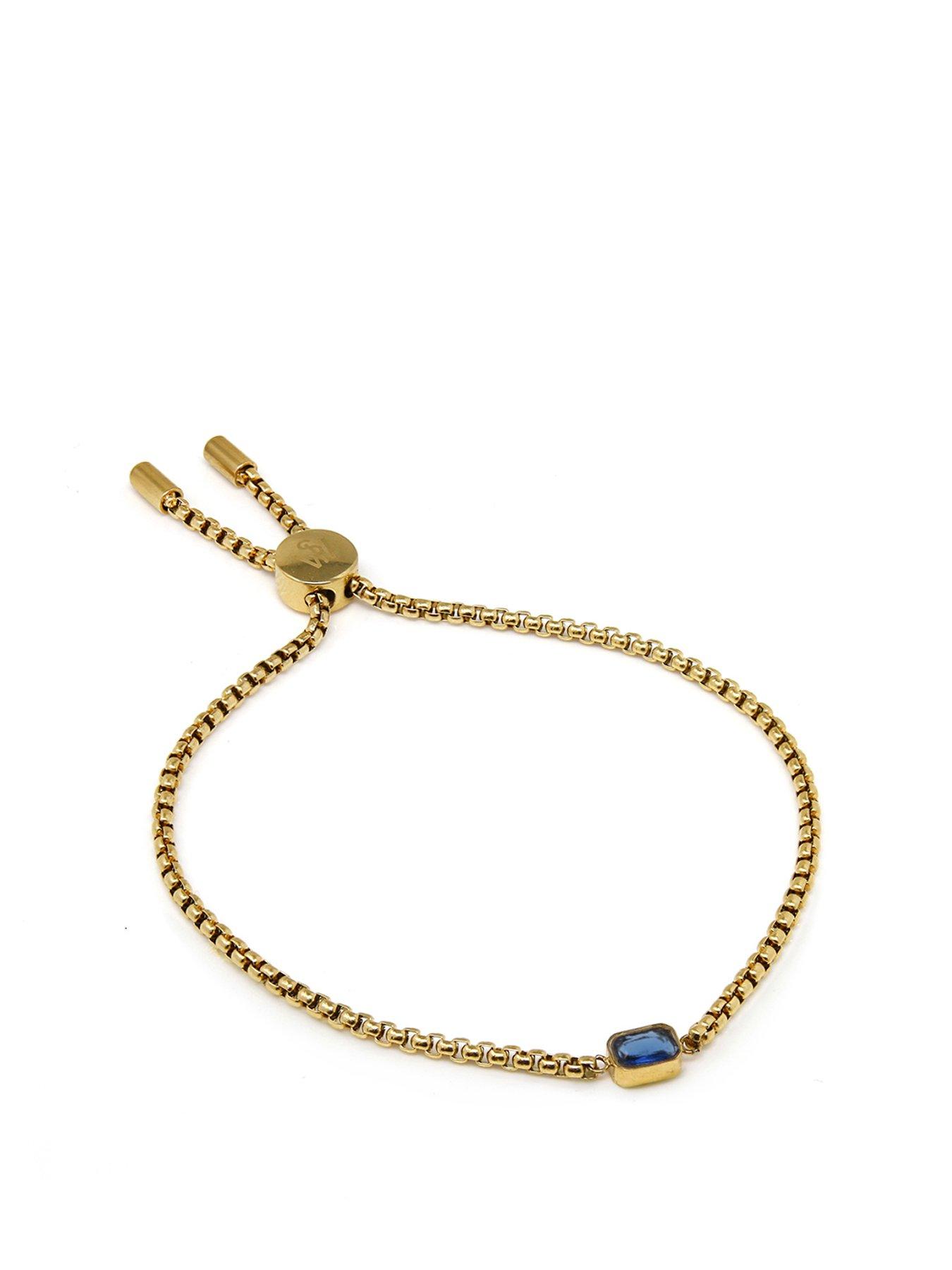 Say It With Children's Birthstone Bracelet - Yellow Gold January-December