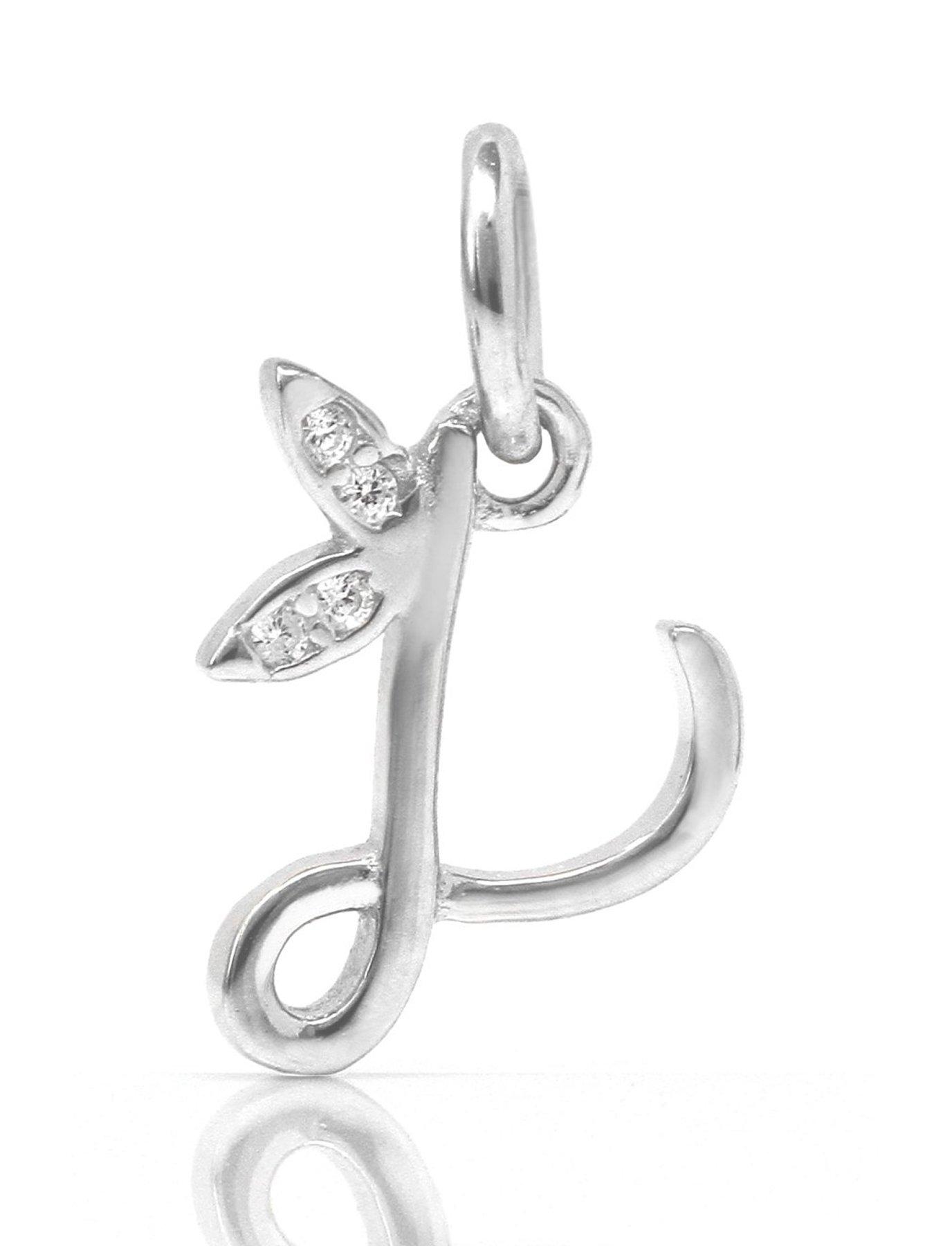 undefined Winged Initial Charm - Sterling Silver A-Z