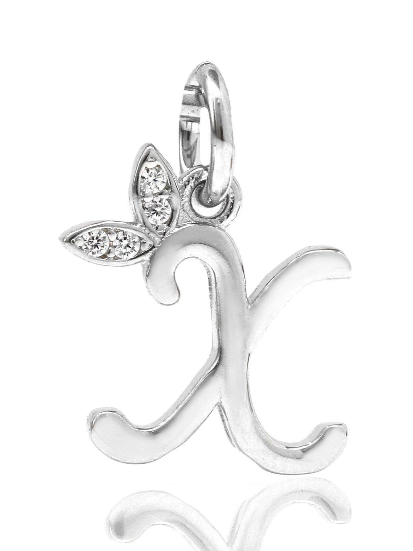 undefined Winged Initial Charm - Sterling Silver A-Z