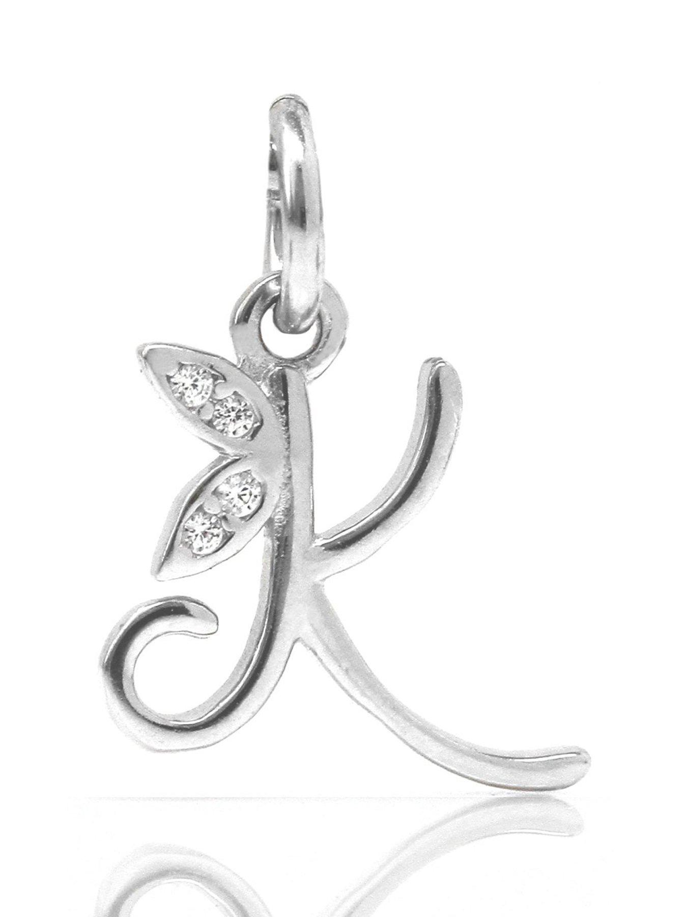 undefined Winged Initial Charm - Sterling Silver A-Z