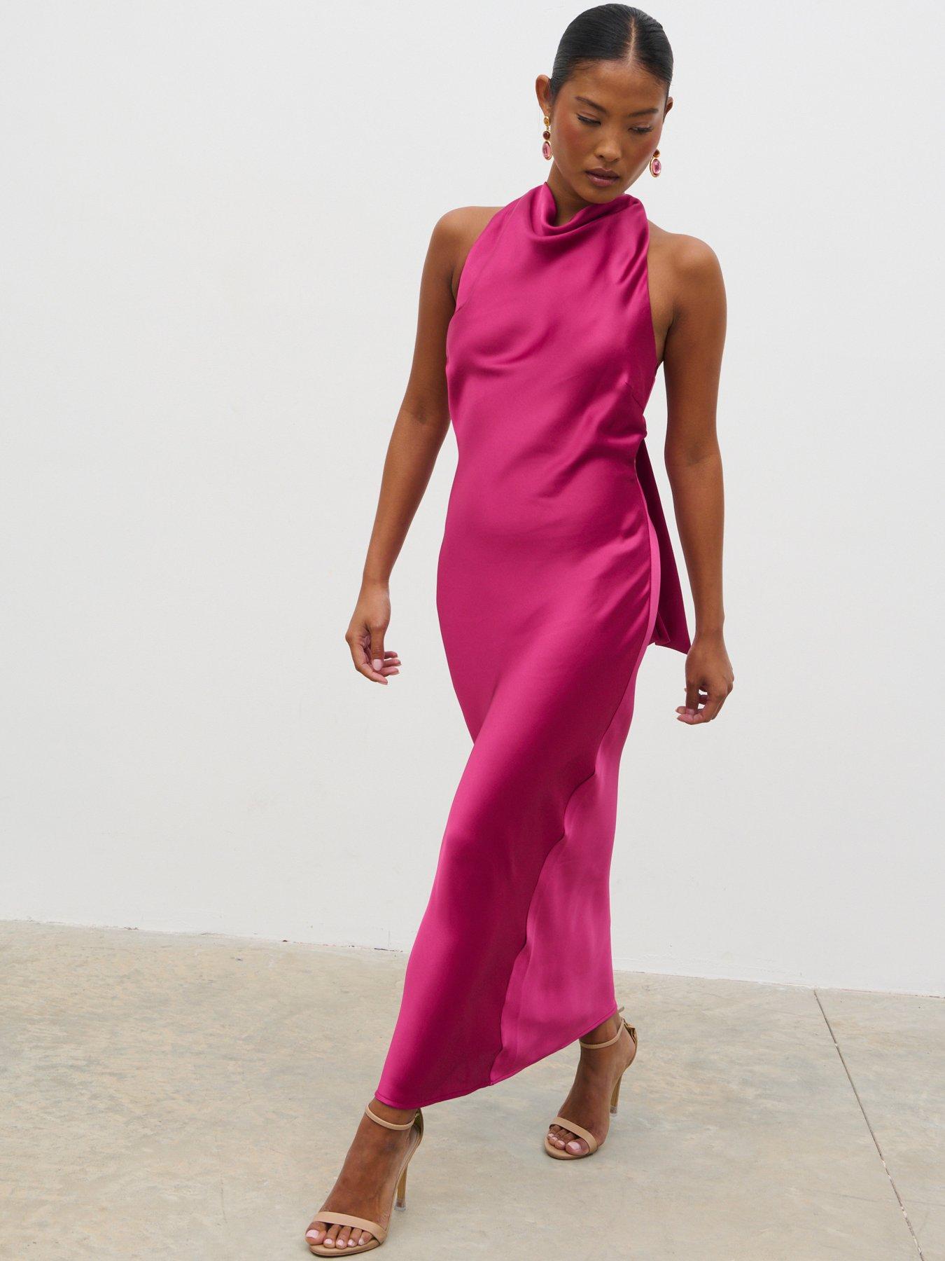 Pretty Lavish: Edita Cowl Midaxi Dress - Pink