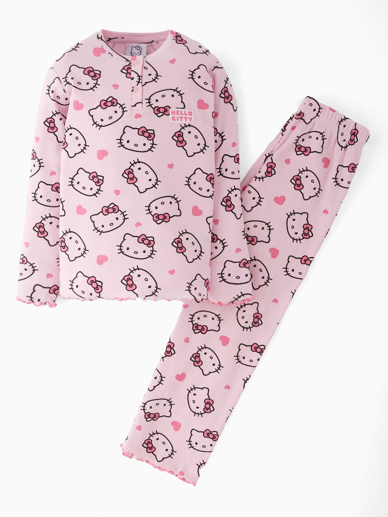 Image 1 of 4 of Hello Kitty Ribbed Pyjamas - Pink