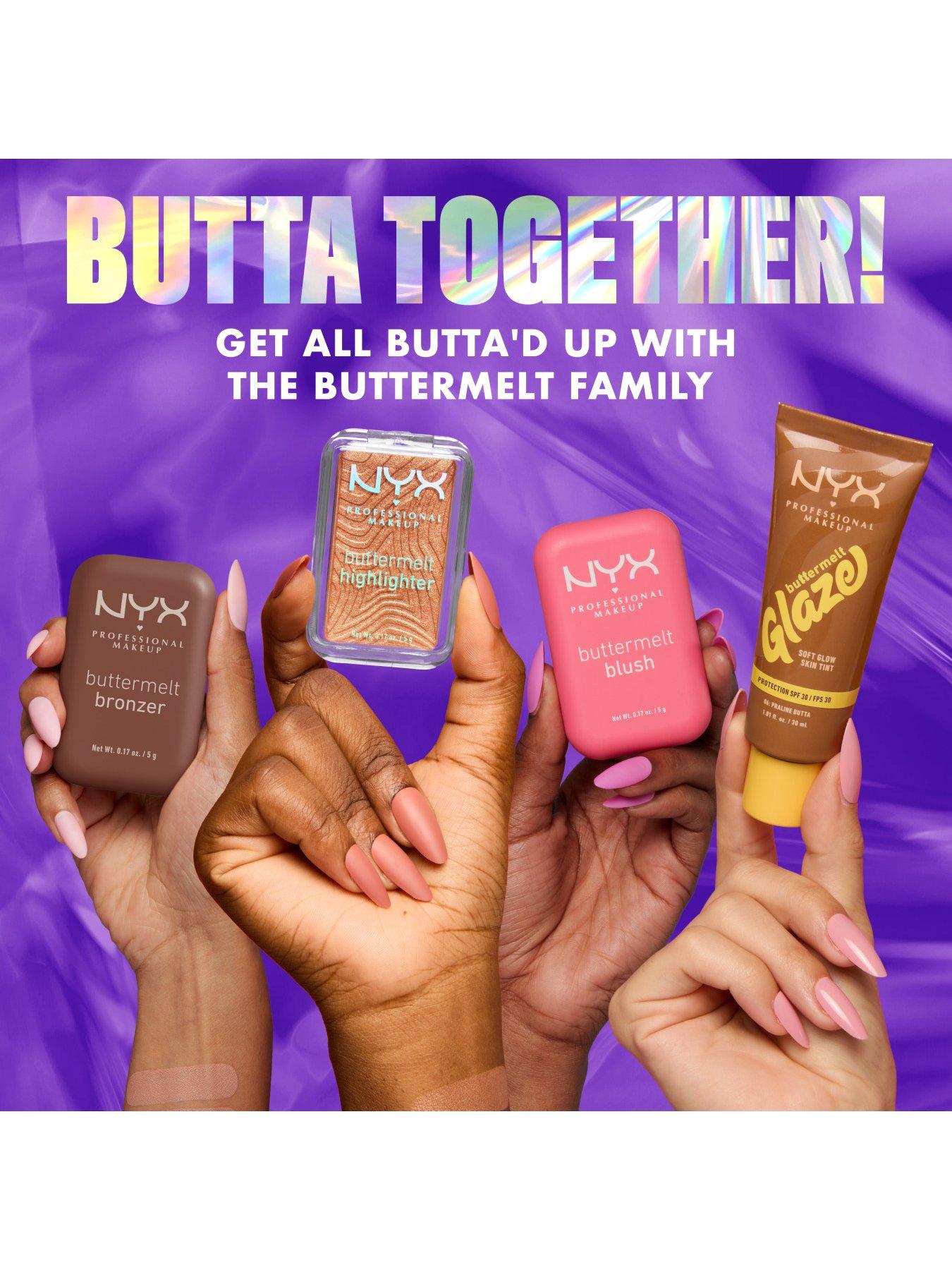 Image 4 of 7 of NYX PROFESSIONAL MAKEUP Buttermelt Highlighter, Powder Highlighter, 12 HR Wear, Fade &amp; Transfer Resistant