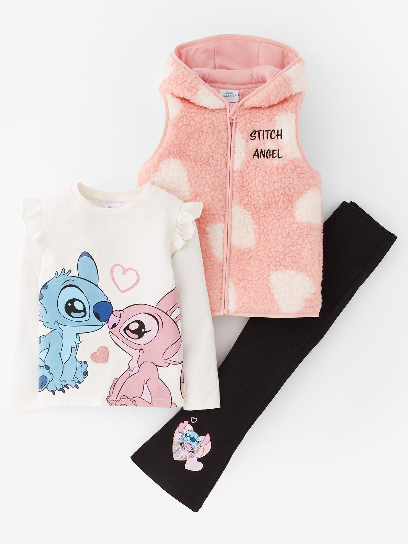 Disney Lilo & Stitch Stitch and Angel 3 Piece Gilet Set - Pink