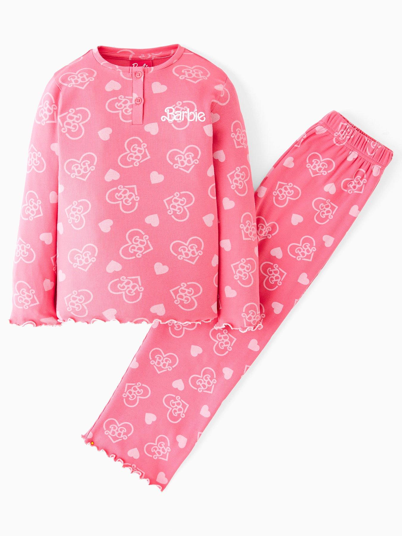 Barbie: Rib Wide Leg Pyjamas - Pink