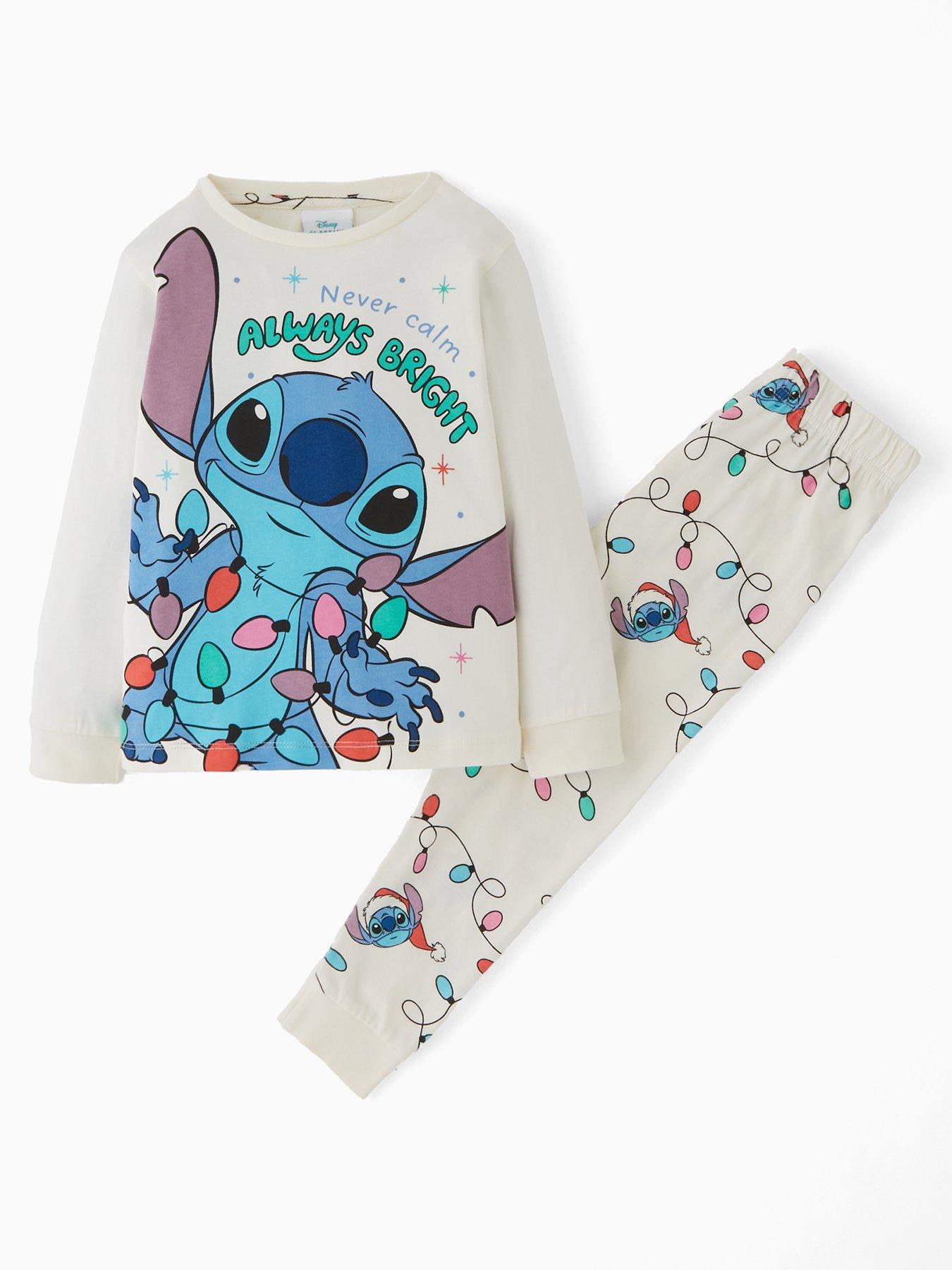 Image 1 of 4 of Disney Lilo & Stitch Disney Lilo &amp; Stitch Christmas Pyjamas - Cream