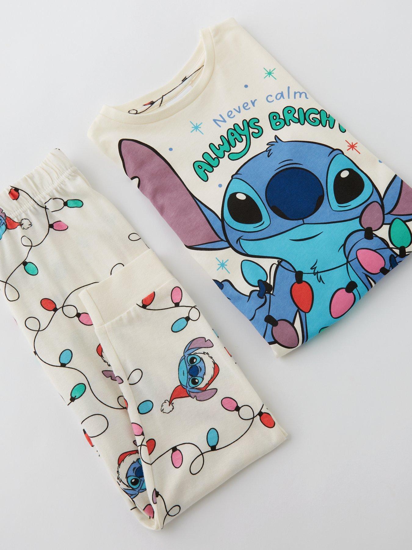 Image 3 of 4 of Disney Lilo & Stitch Disney Lilo &amp; Stitch Christmas Pyjamas - Cream