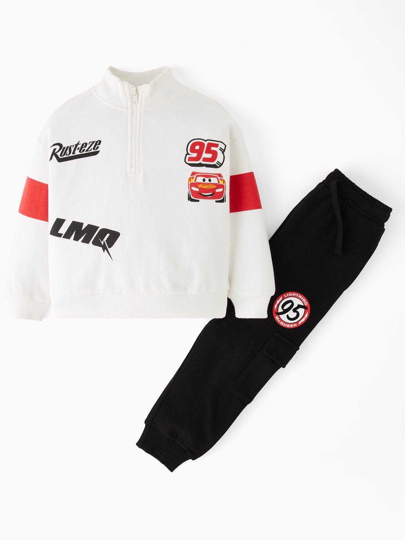 Image 1 of 4 of Disney Cars Lightning McQueen Half Zip Sweat Set - Cream