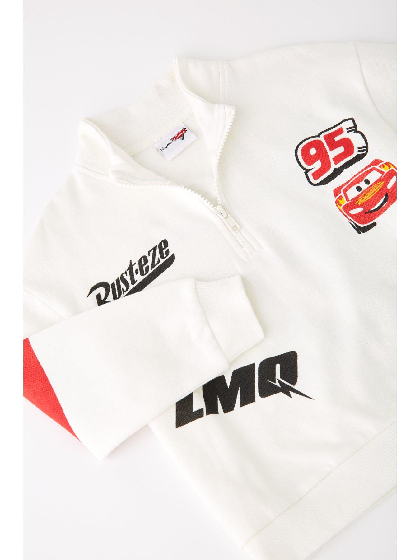 Image 4 of 4 of Disney Cars Lightning McQueen Half Zip Sweat Set - Cream