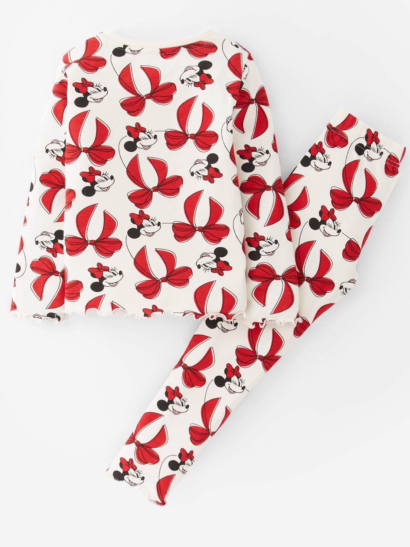 Minnie Mouse Rib Bow Pyjamas - Cream | Very