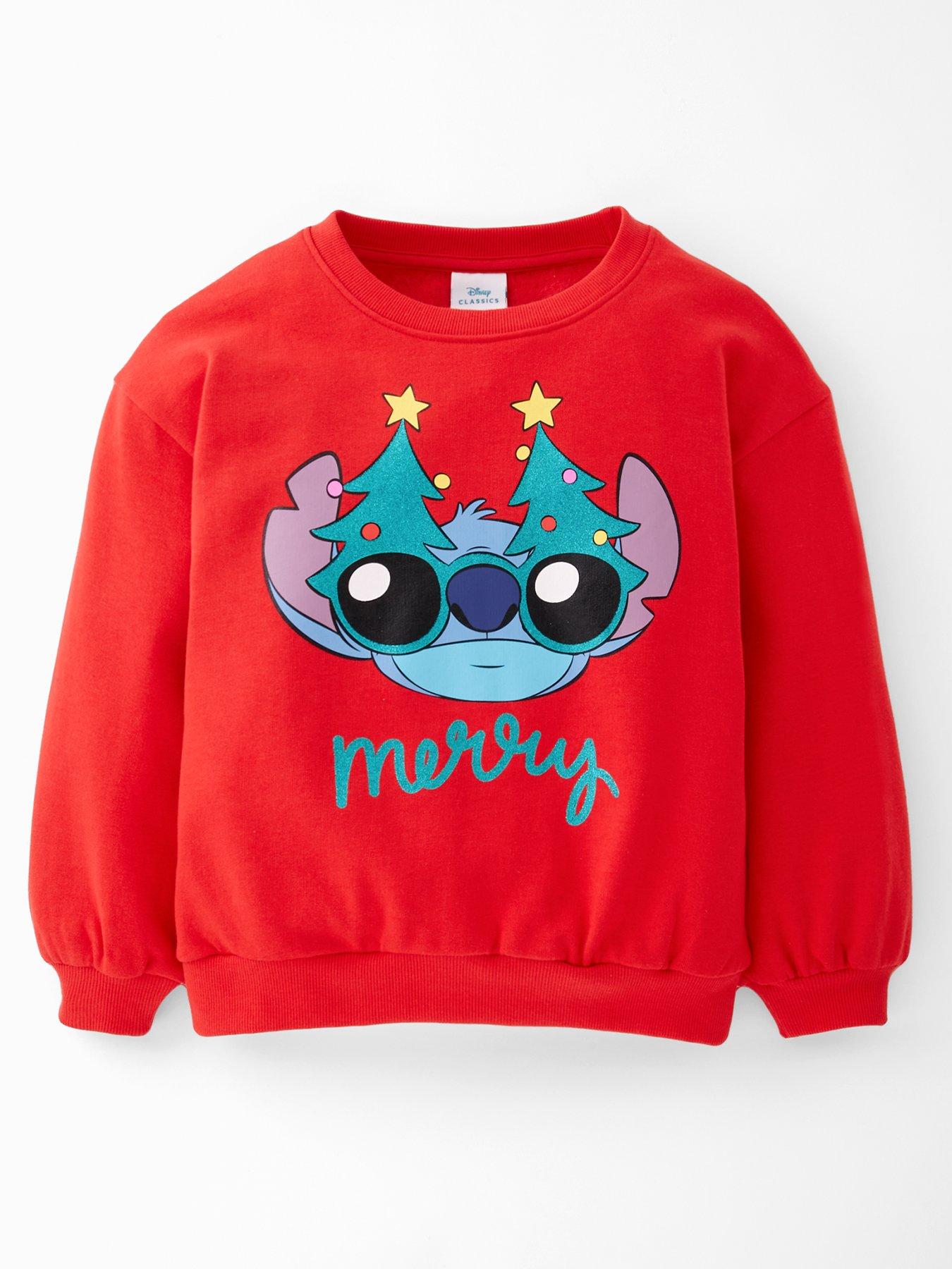 Image 1 of 4 of Disney Lilo & Stitch Lilo And Stitch Christmas Sweatshirt - Bright Red