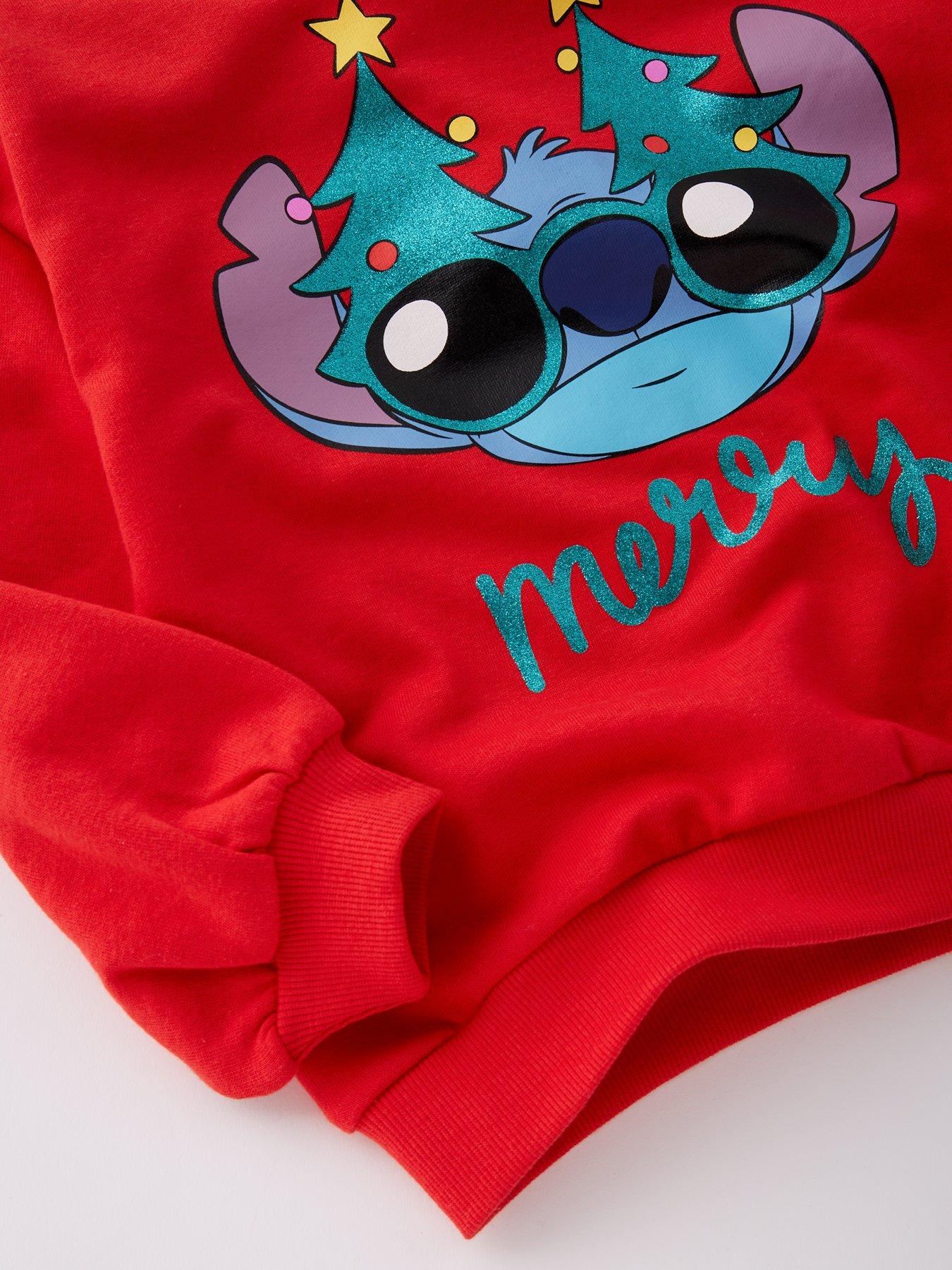 Image 4 of 4 of Disney Lilo & Stitch Lilo And Stitch Christmas Sweatshirt - Bright Red