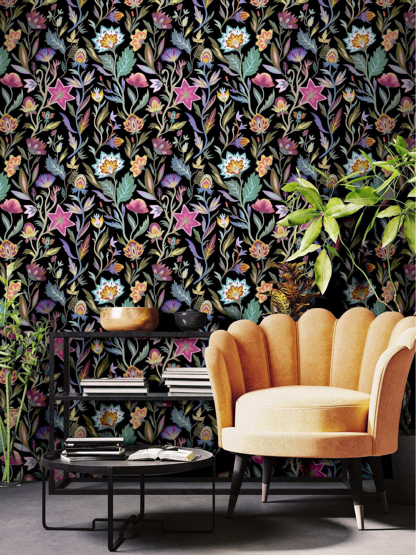 undefined Lush Paradise Wallpaper - Black