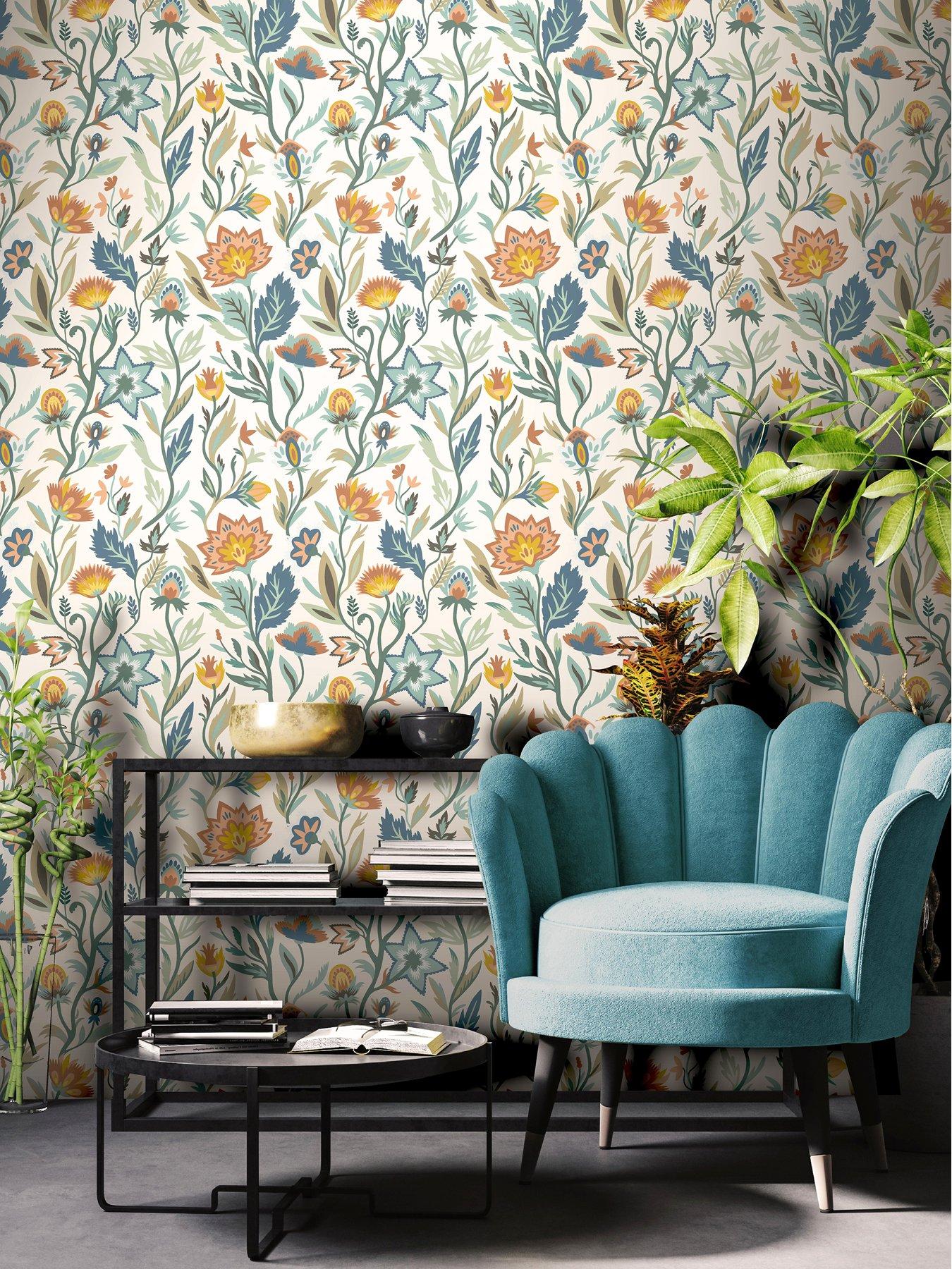 undefined Lush Paradise Wallpaper - Blue