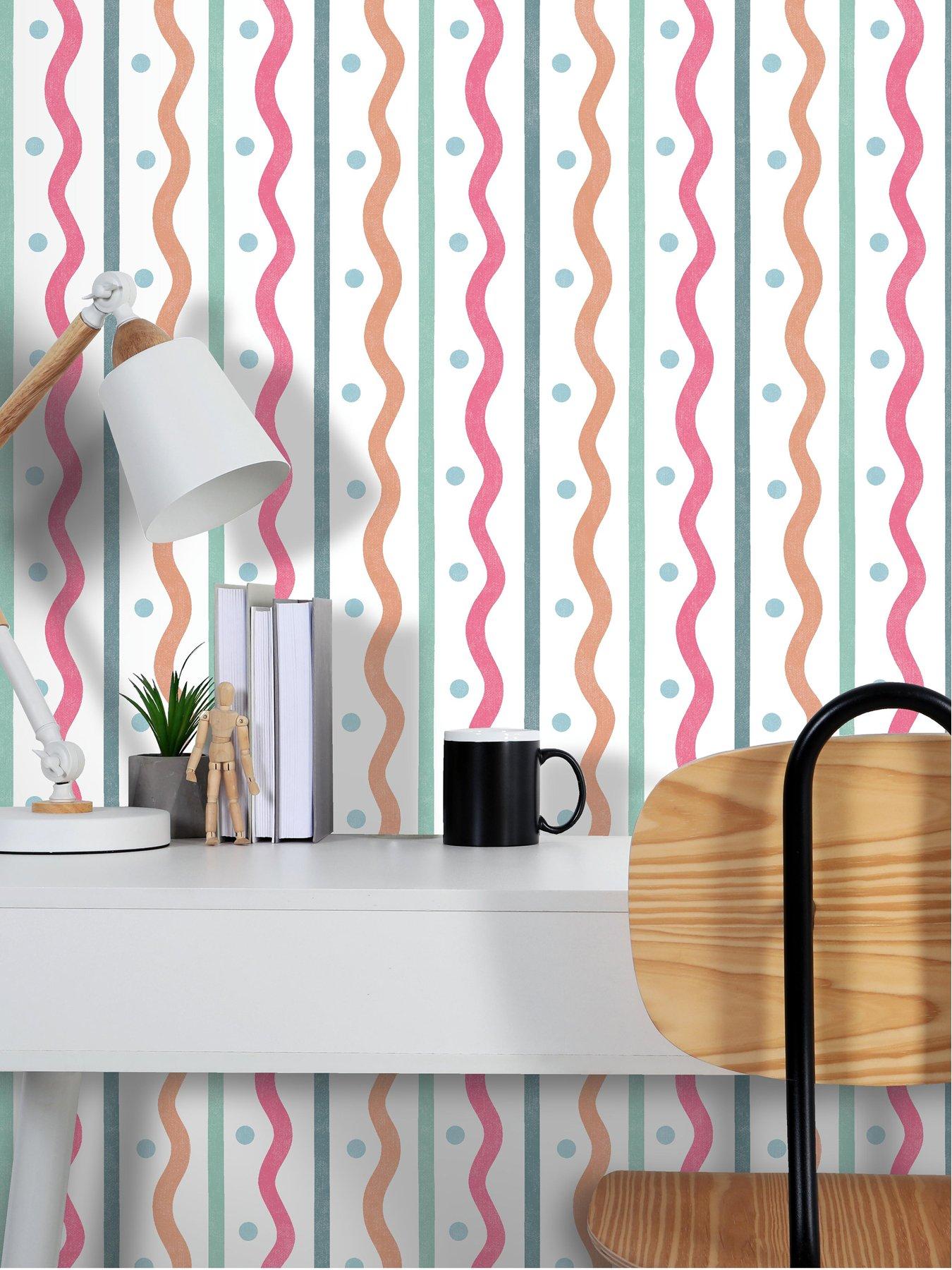 undefined Squiggle Stripe Wallpaper - Rust