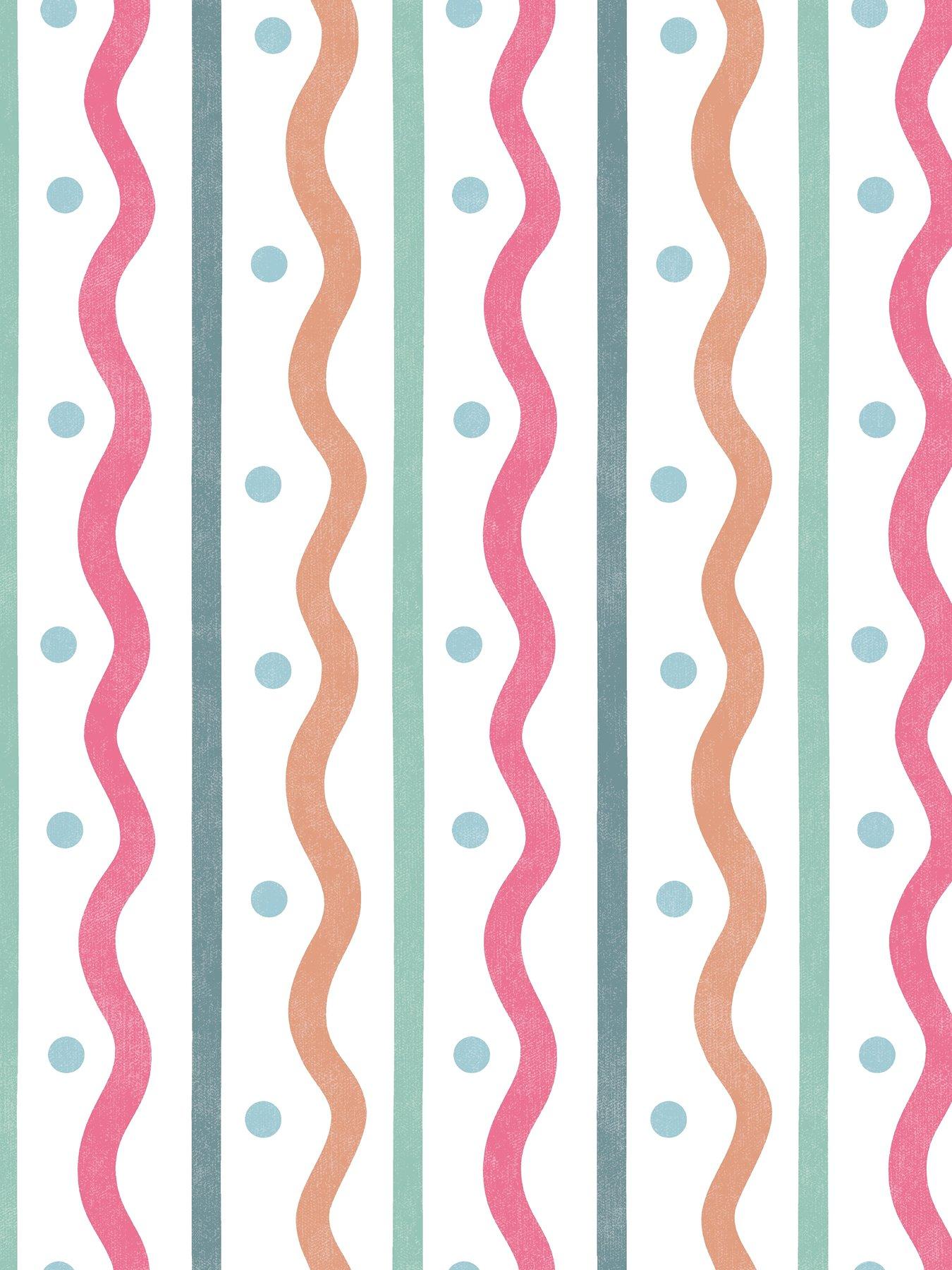 Image 2 of 5 of ARTHOUSE Squiggle Stripe Wallpaper - Rust