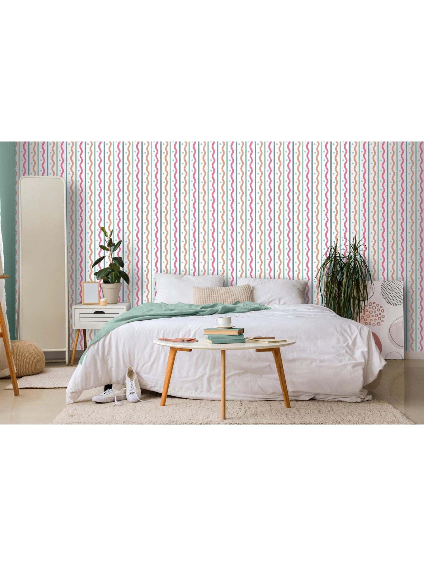 Image 5 of 5 of ARTHOUSE Squiggle Stripe Wallpaper - Rust