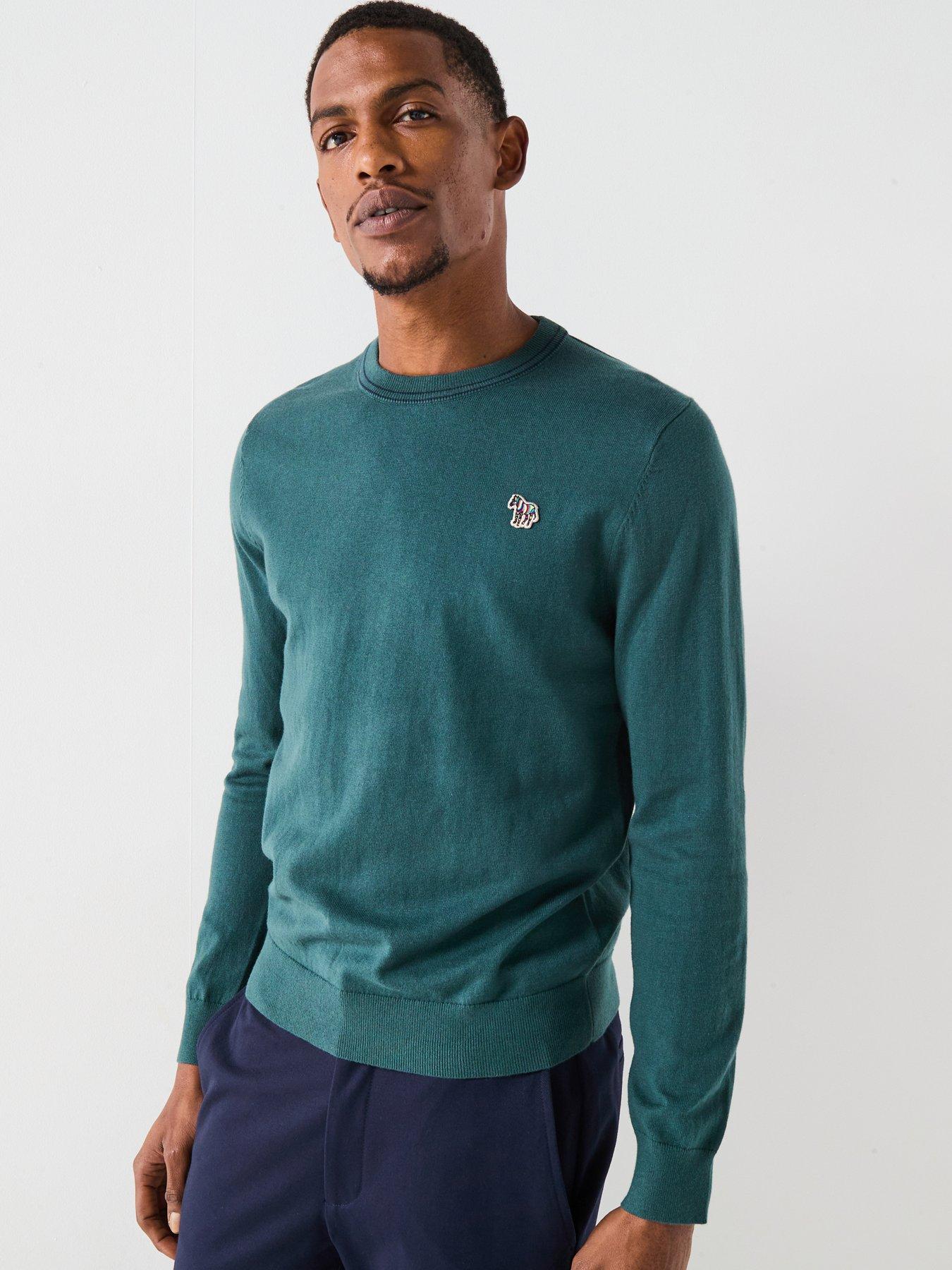 PS PAUL SMITH Regular Fit Zebra Knitted Jumper - Green